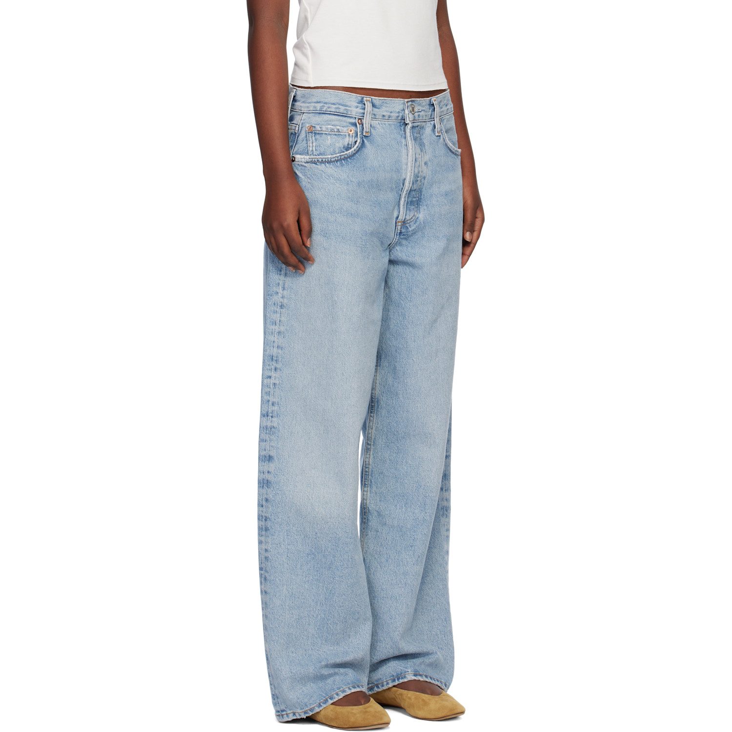  Agolde Blue Low Slung Baggy 30.5 Jeans 