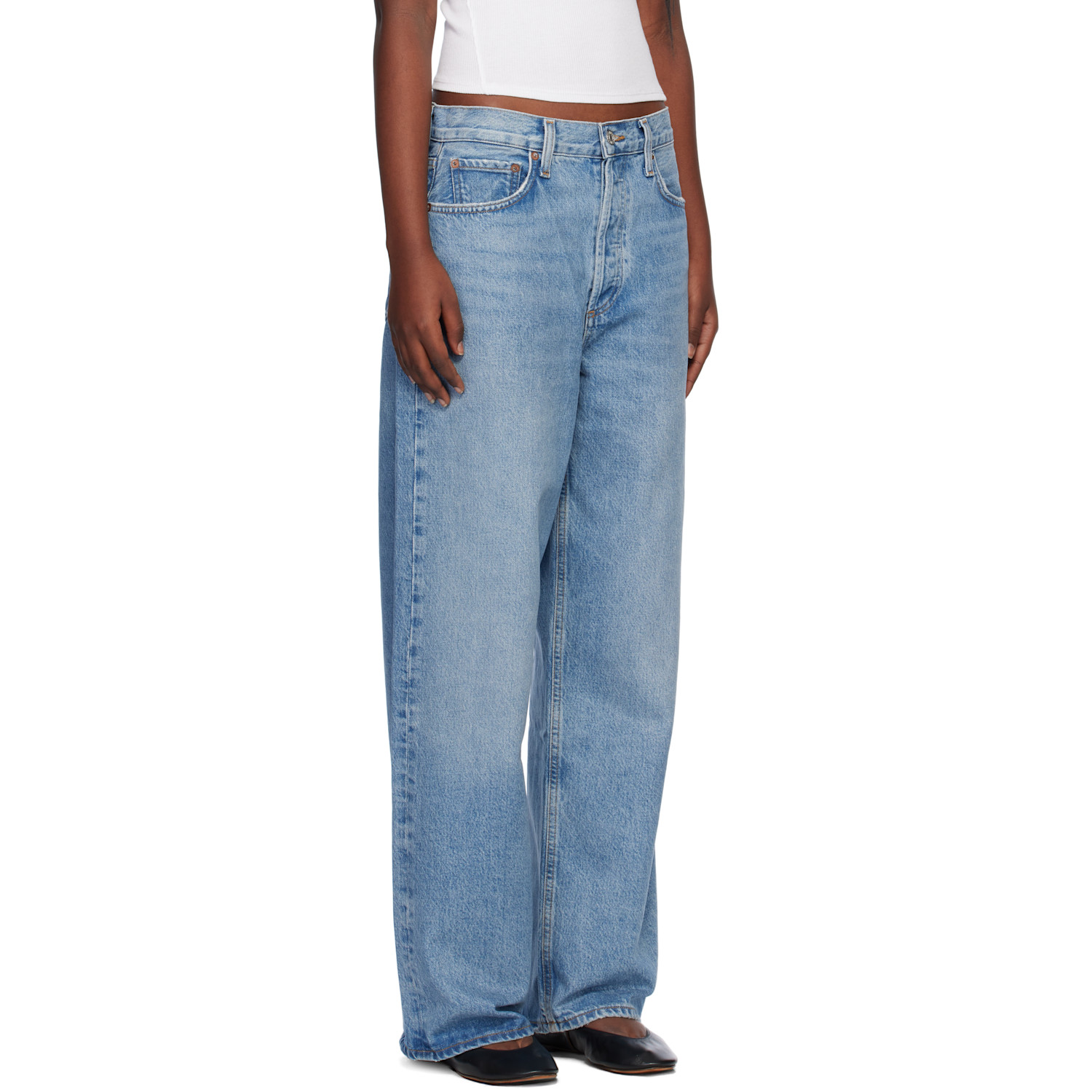  Agolde Blue Low Slung Baggy 30.5 Jeans 
