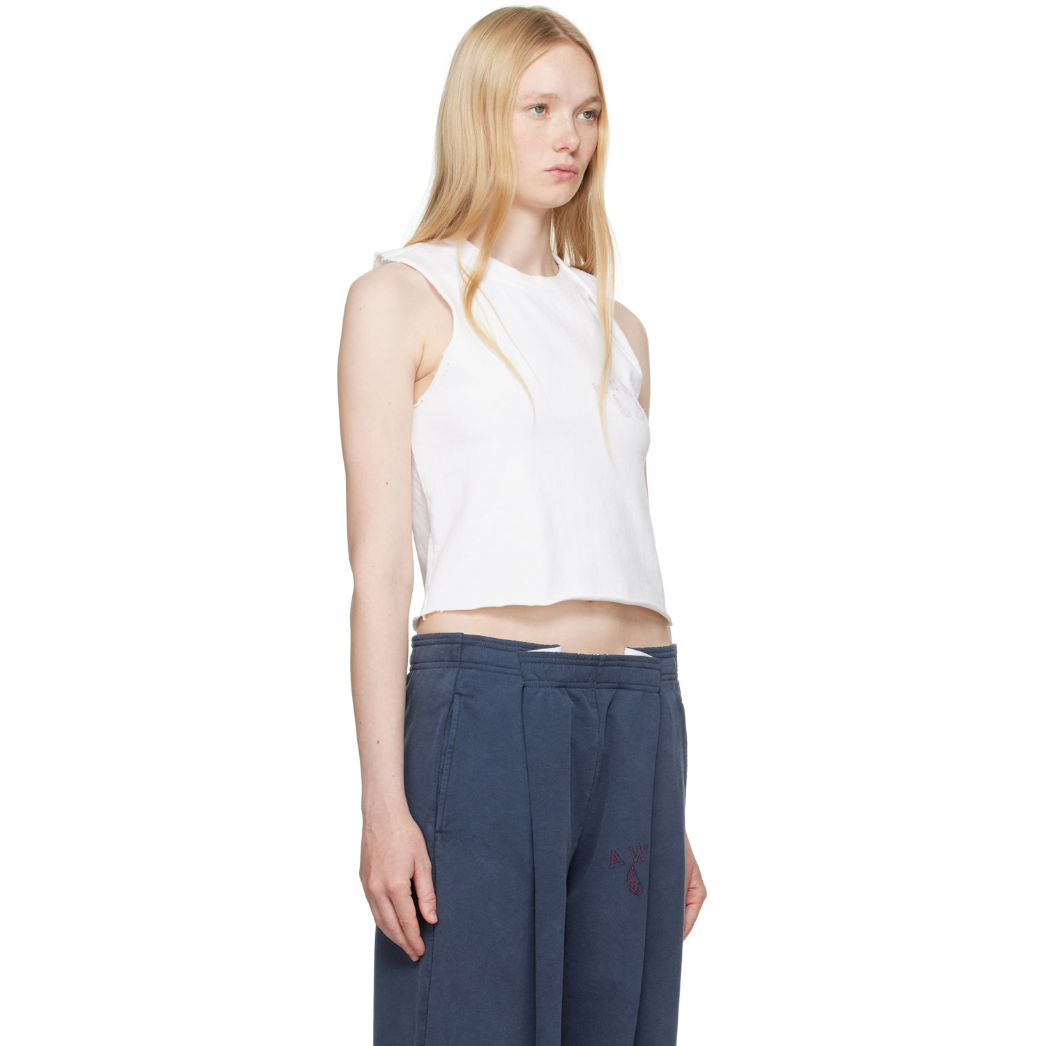  Alexanderwang.t White Logo Muscle Tank Top 