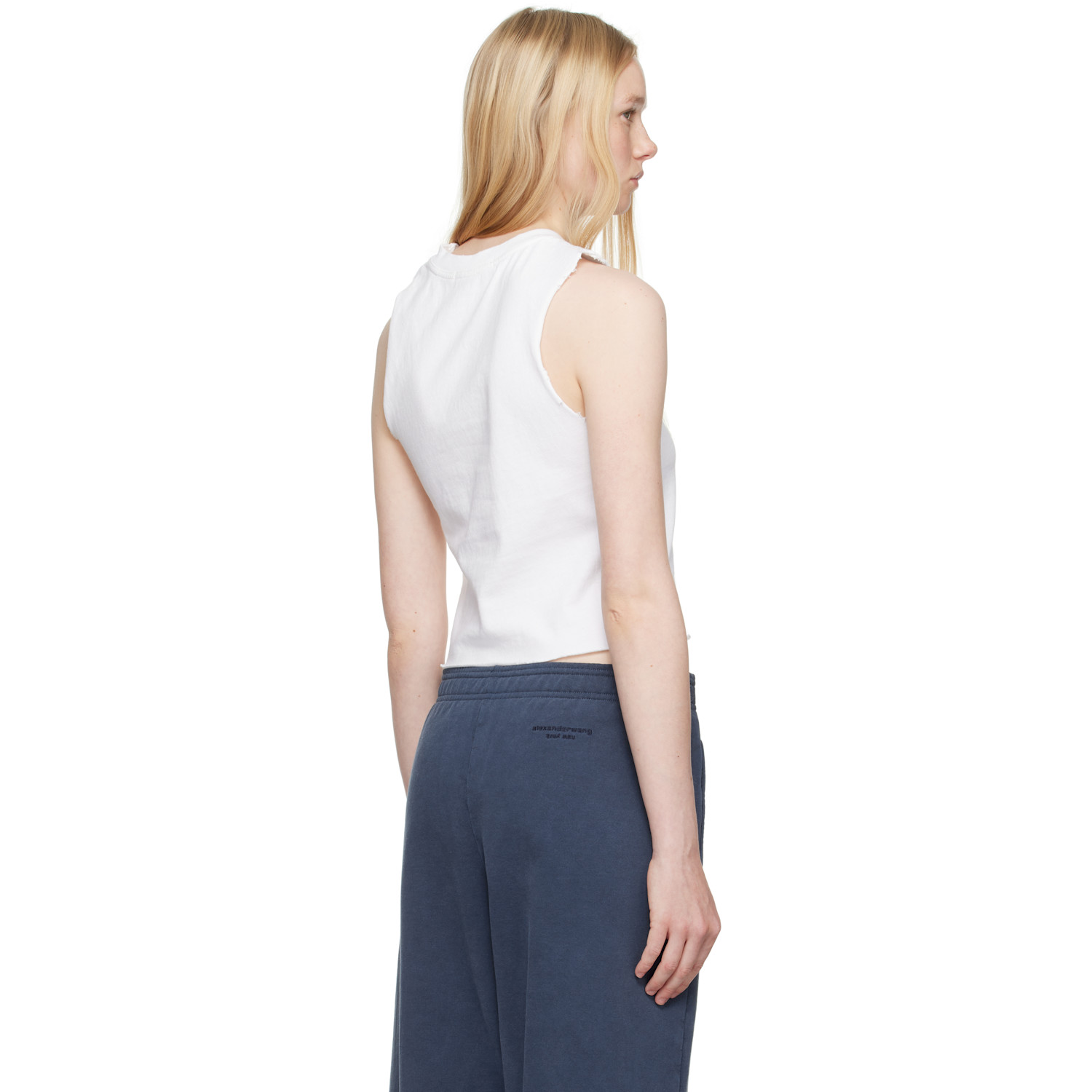  Alexanderwang.t White Logo Muscle Tank Top 