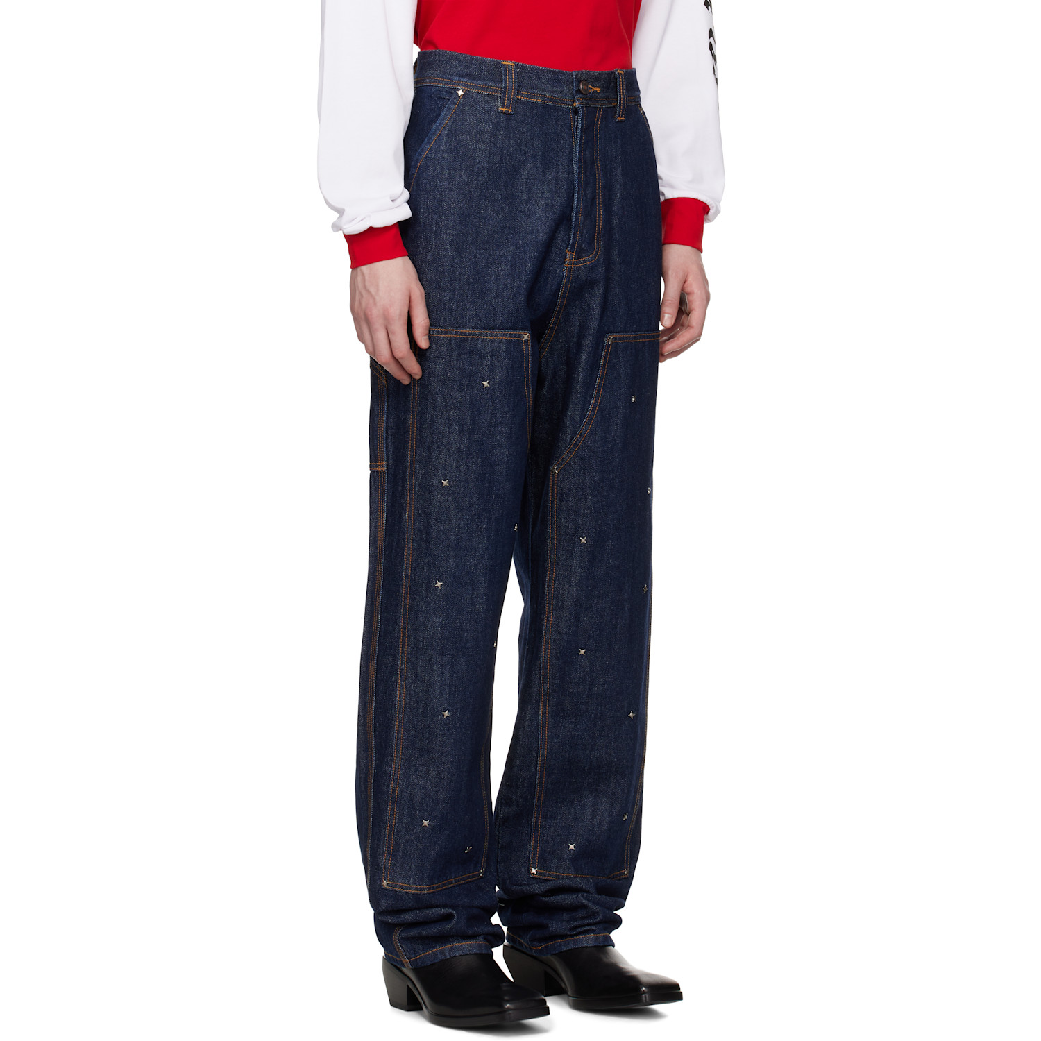  Kusikohc Navy Workwear Multi Rivet Jeans 