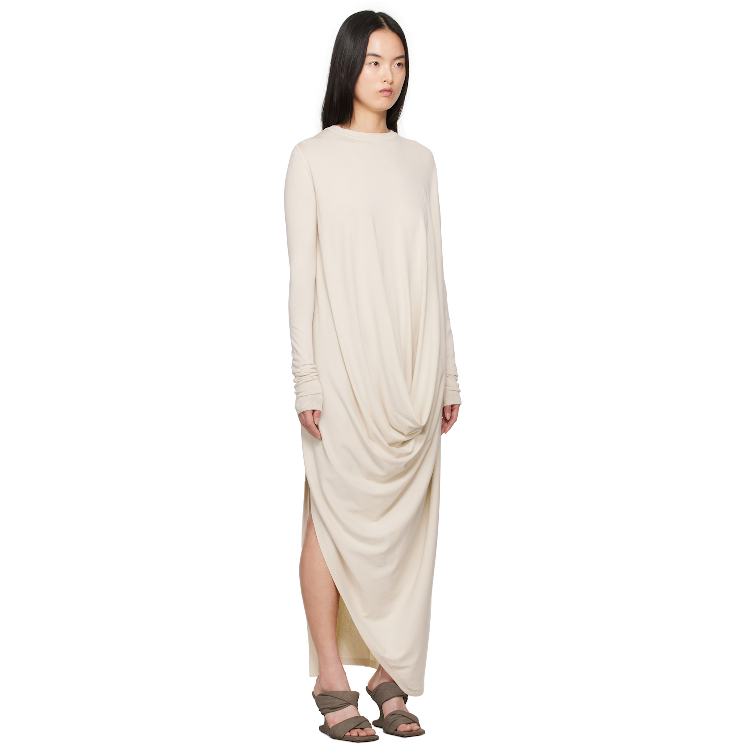  Rick Owens Off-white Hollywood Twisted Midi Dress 