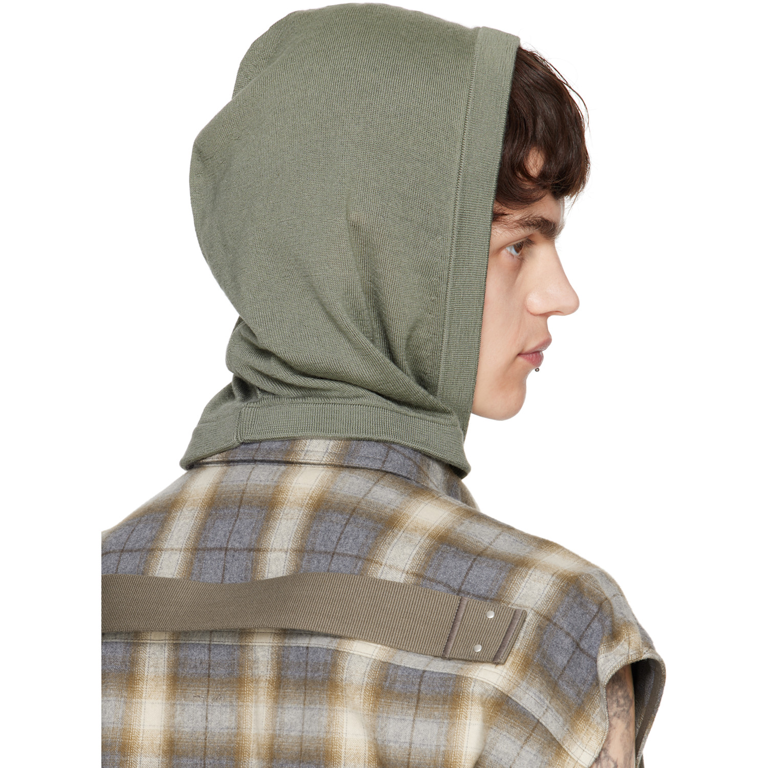  Rick Owens Green Hollywood Cashmere Hood 