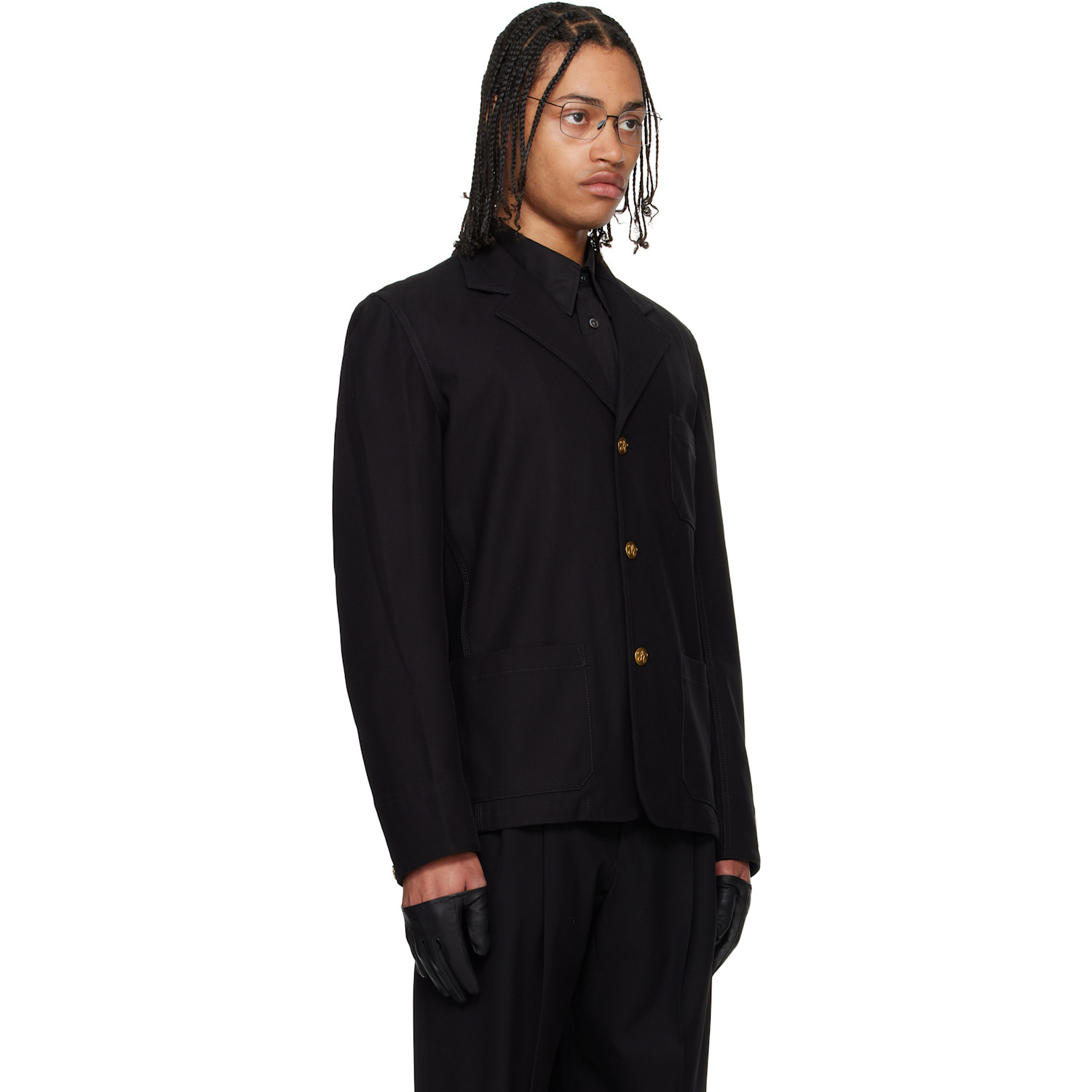  Willy Chavarria Black Workwear Blazer 