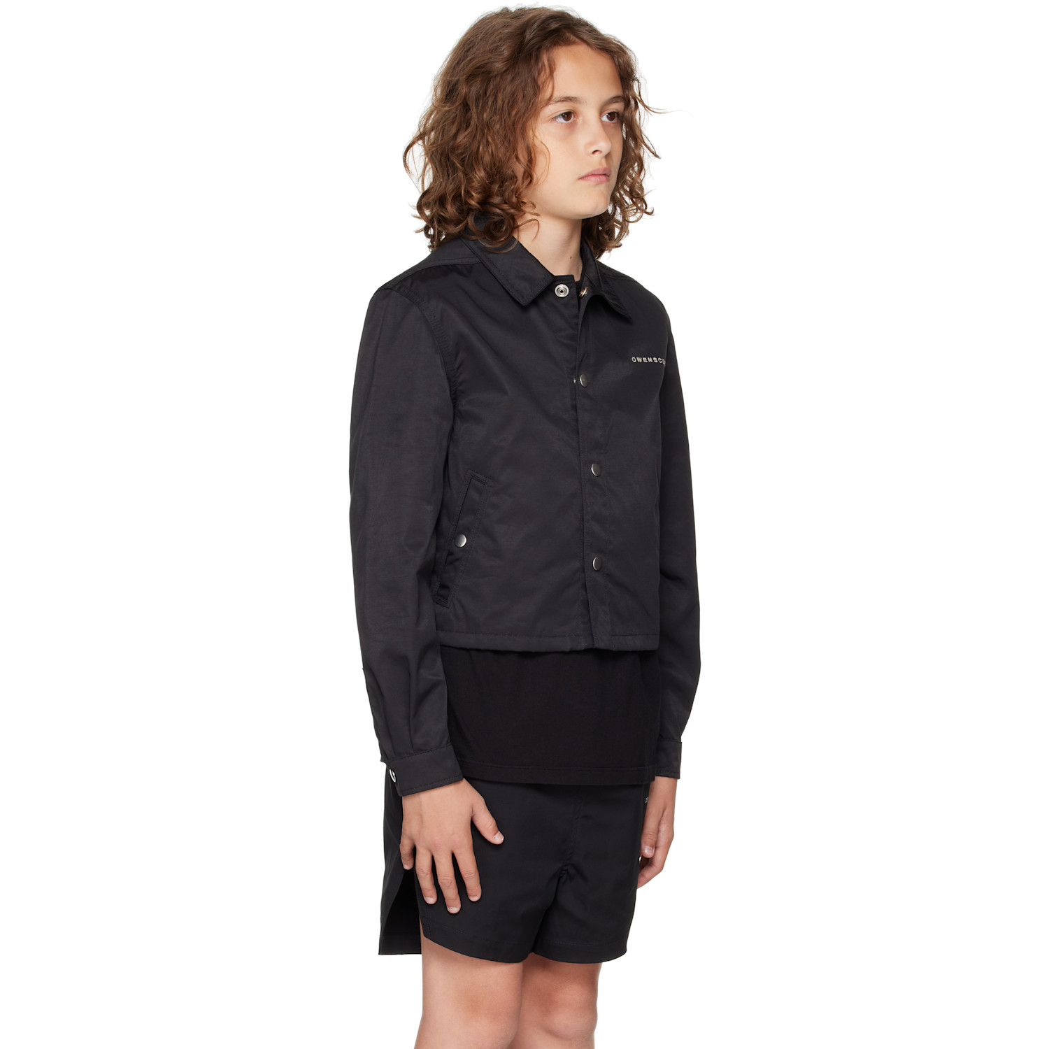  Rick Owens Kids Black Hollywood Snap Front Jacket 