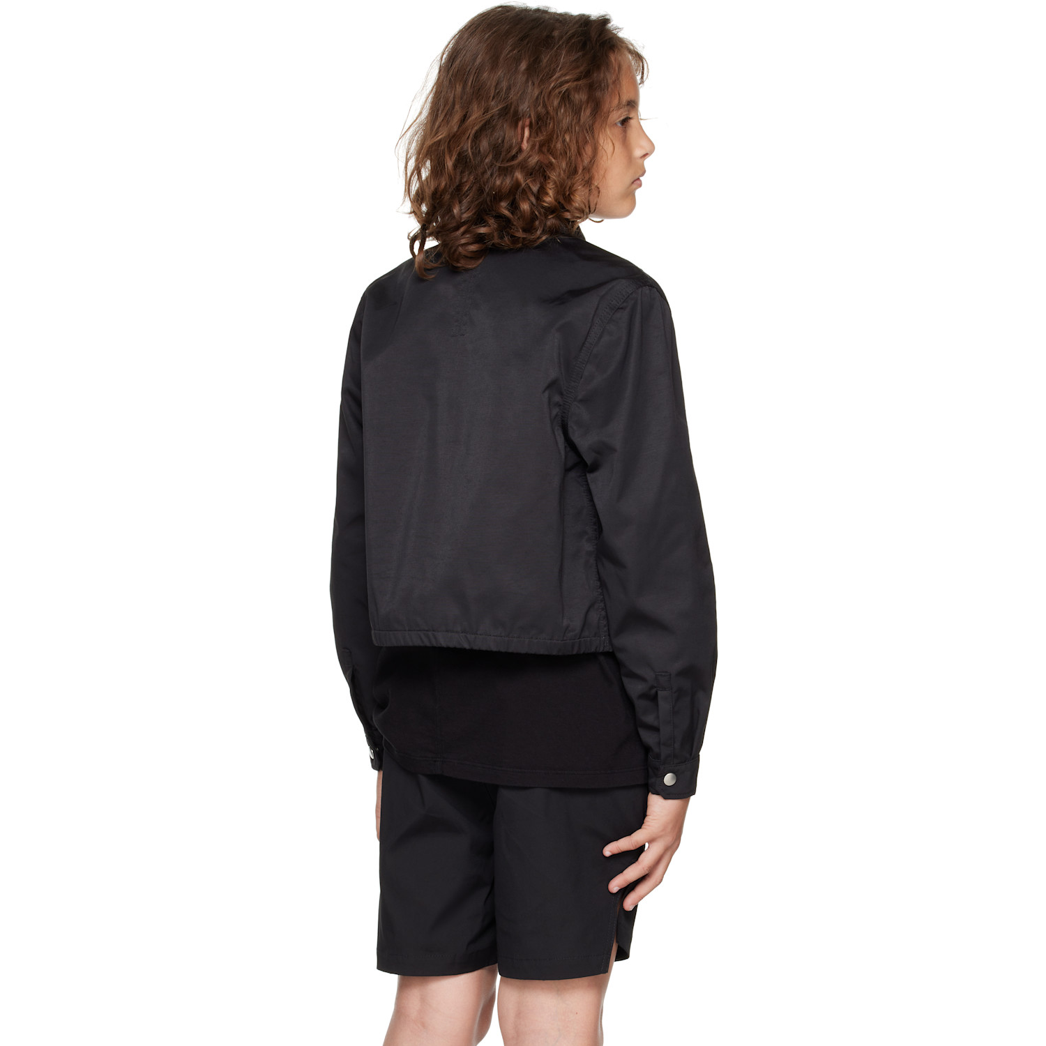  Rick Owens Kids Black Hollywood Snap Front Jacket 