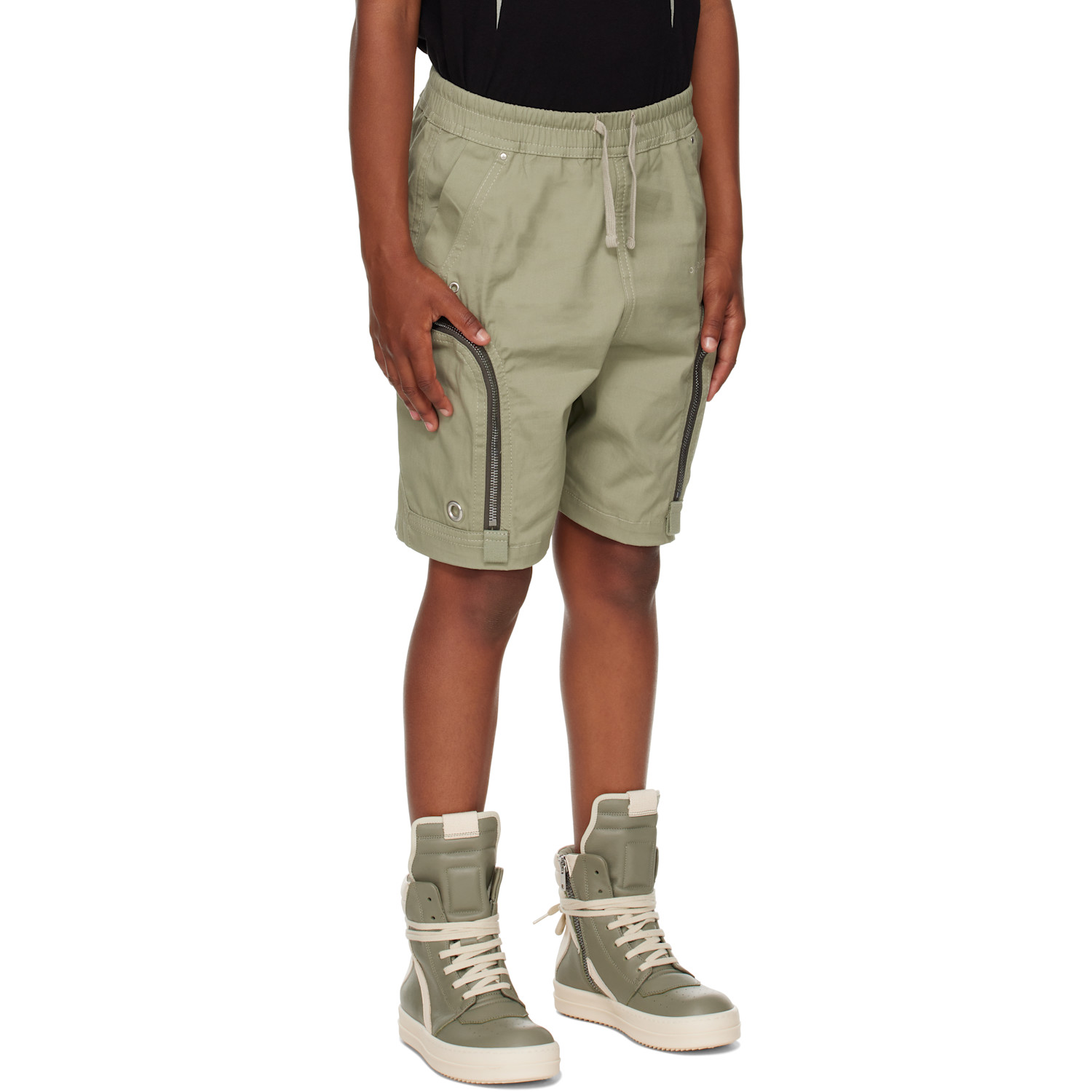  Rick Owens Kids Khaki Hollywood Bauhaus Shorts 