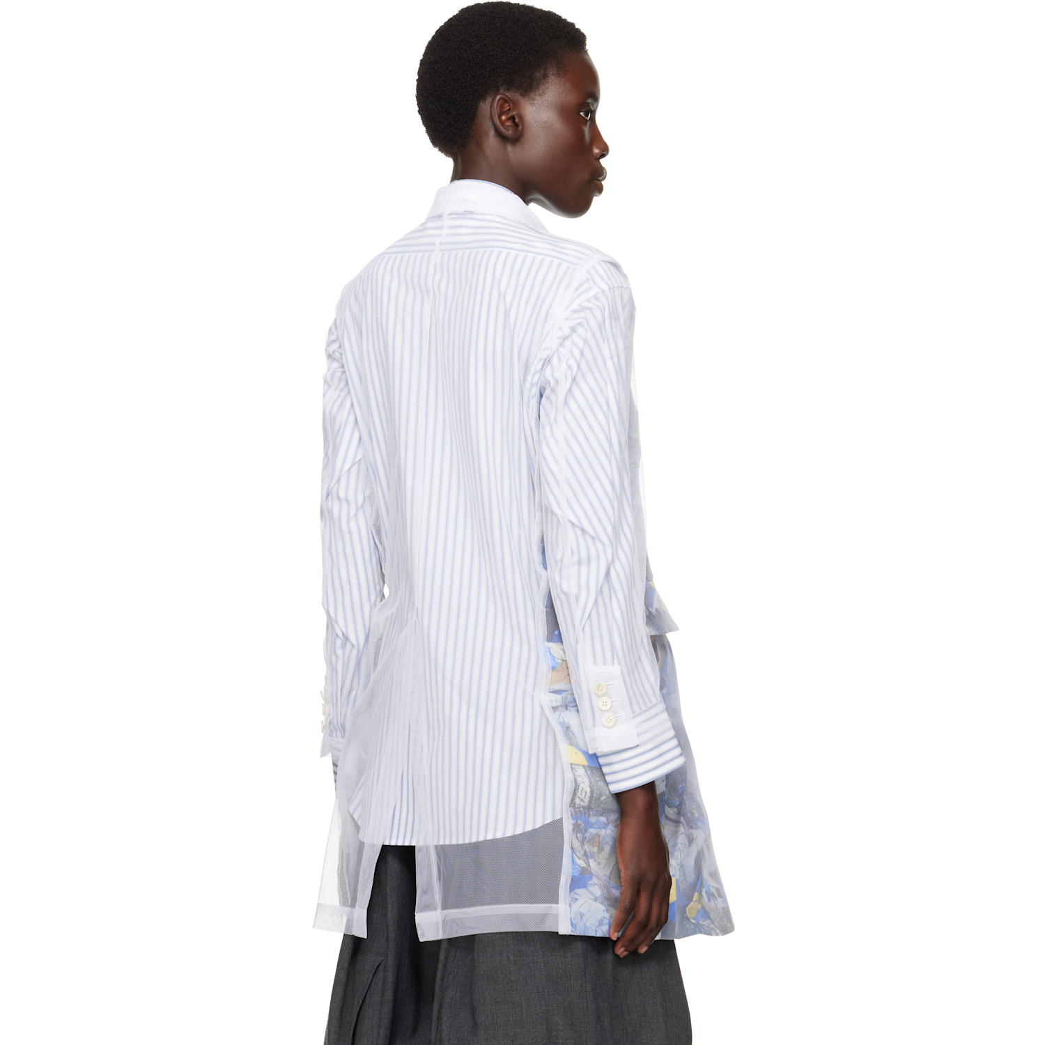  Comme Des Garçons White & Multicolor Layered Jacket 