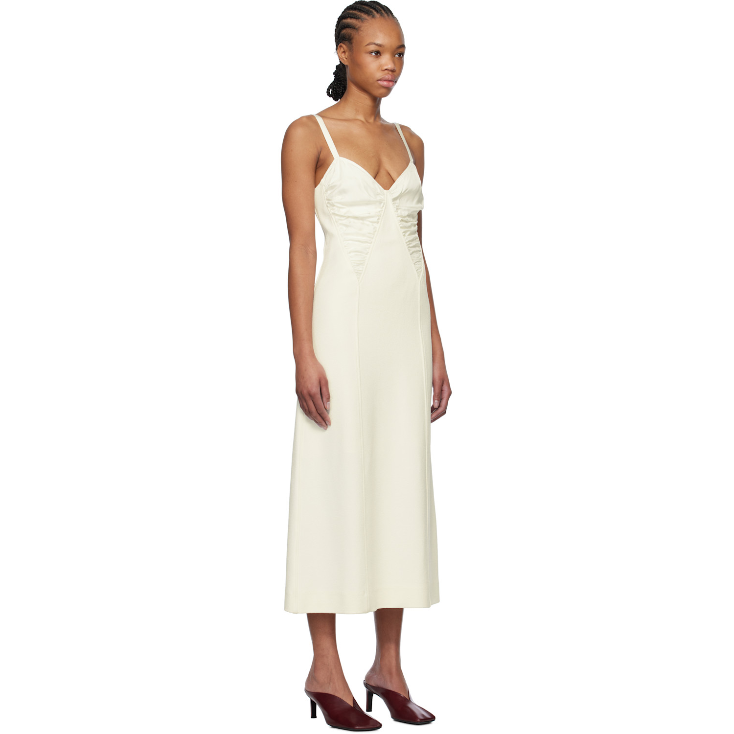  Jil Sander Off-white Sleeveless Midi Dress 