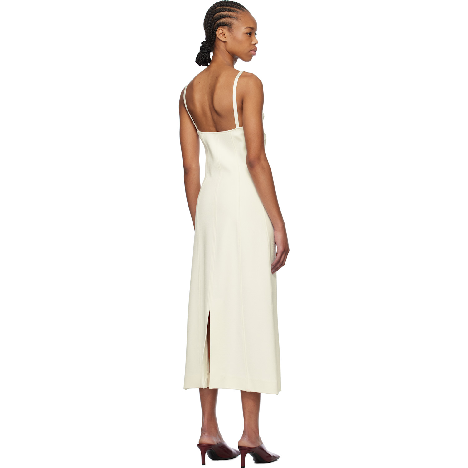  Jil Sander Off-white Sleeveless Midi Dress 