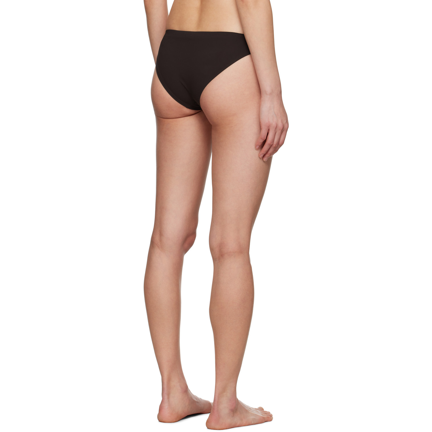  Jil Sander Brown Embroidered Logo Bikini Bottom 