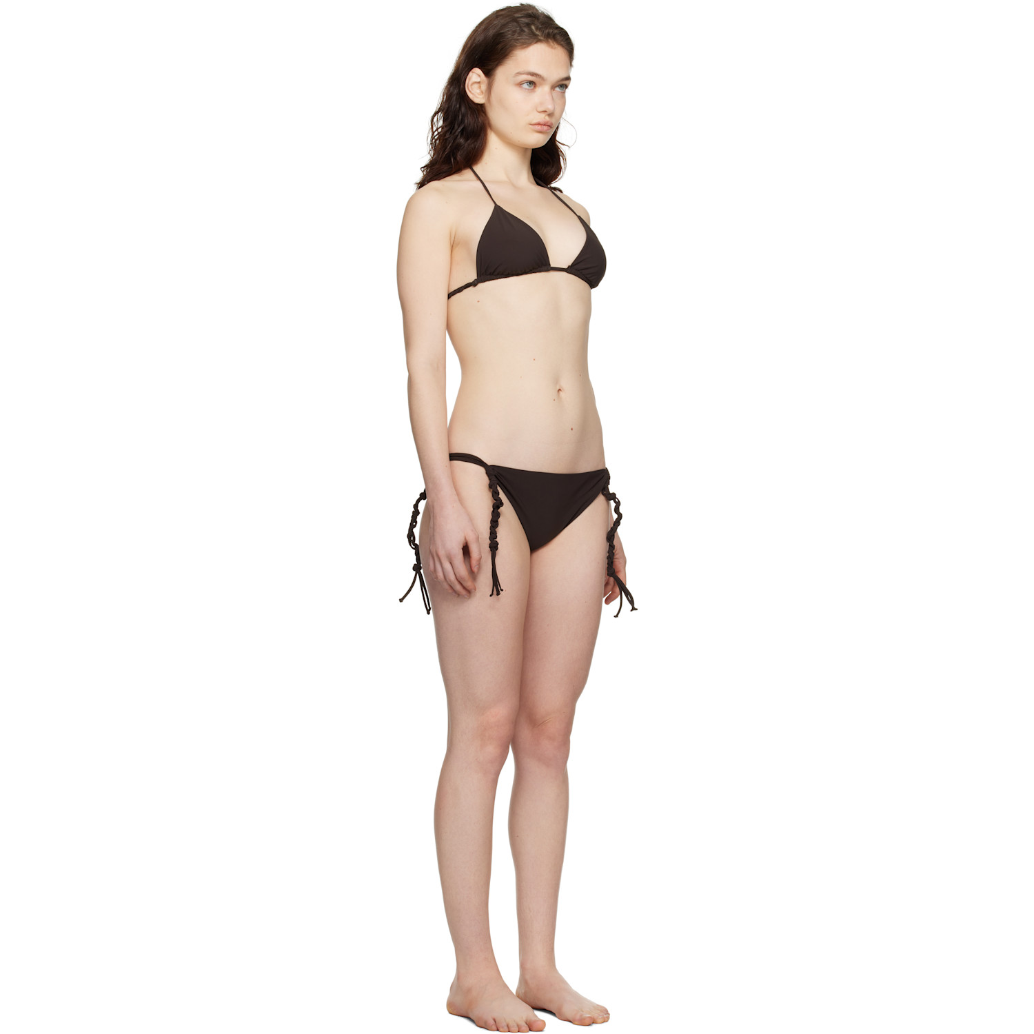  Jil Sander Brown Triangle Bikini Top 