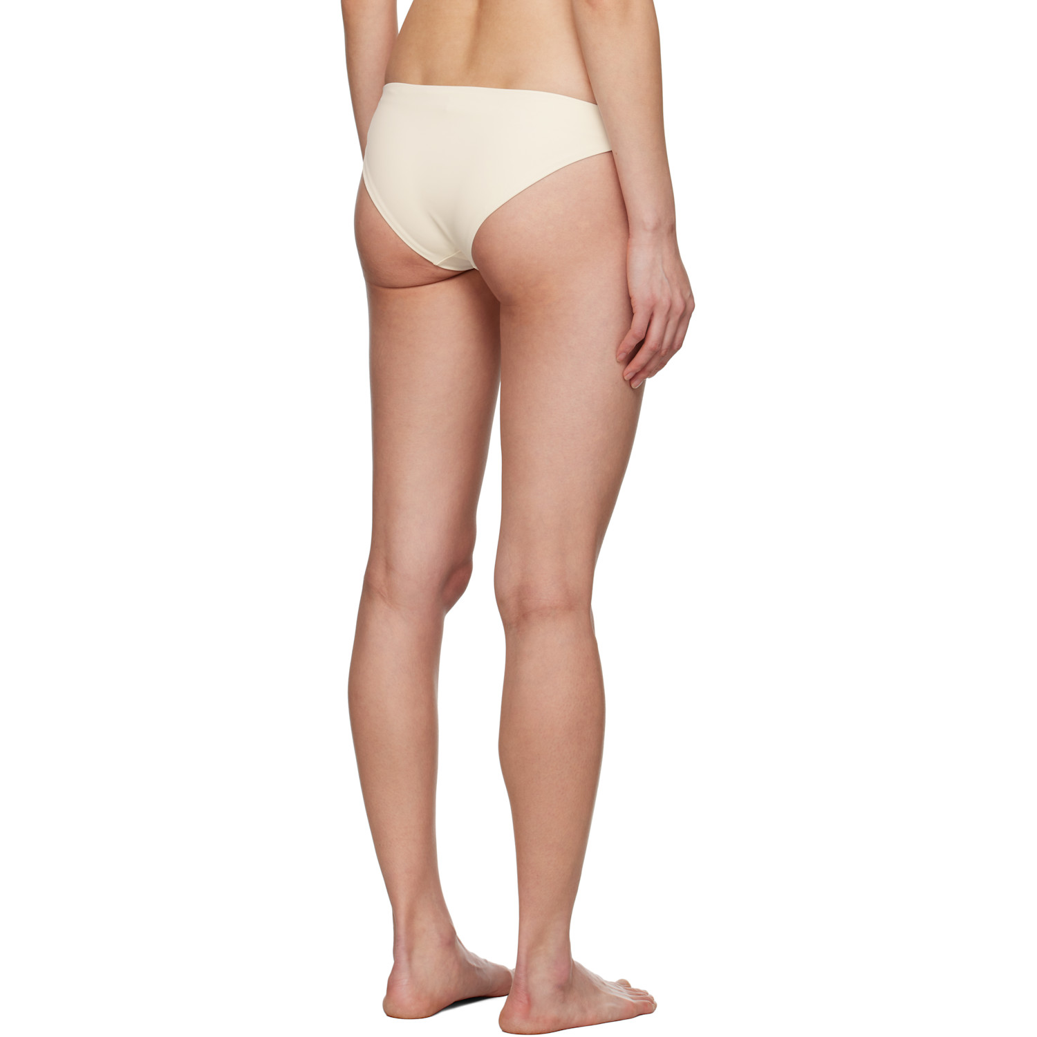  Jil Sander Beige Embroidered Logo Bikini Bottom 