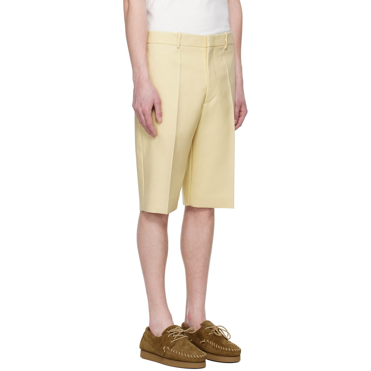  Jil Sander Beige Wool Canvas Shorts 