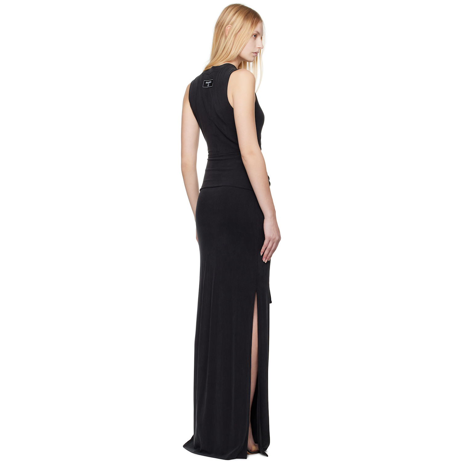  Balmain Black Knotted Cut Out Maxi Dress 