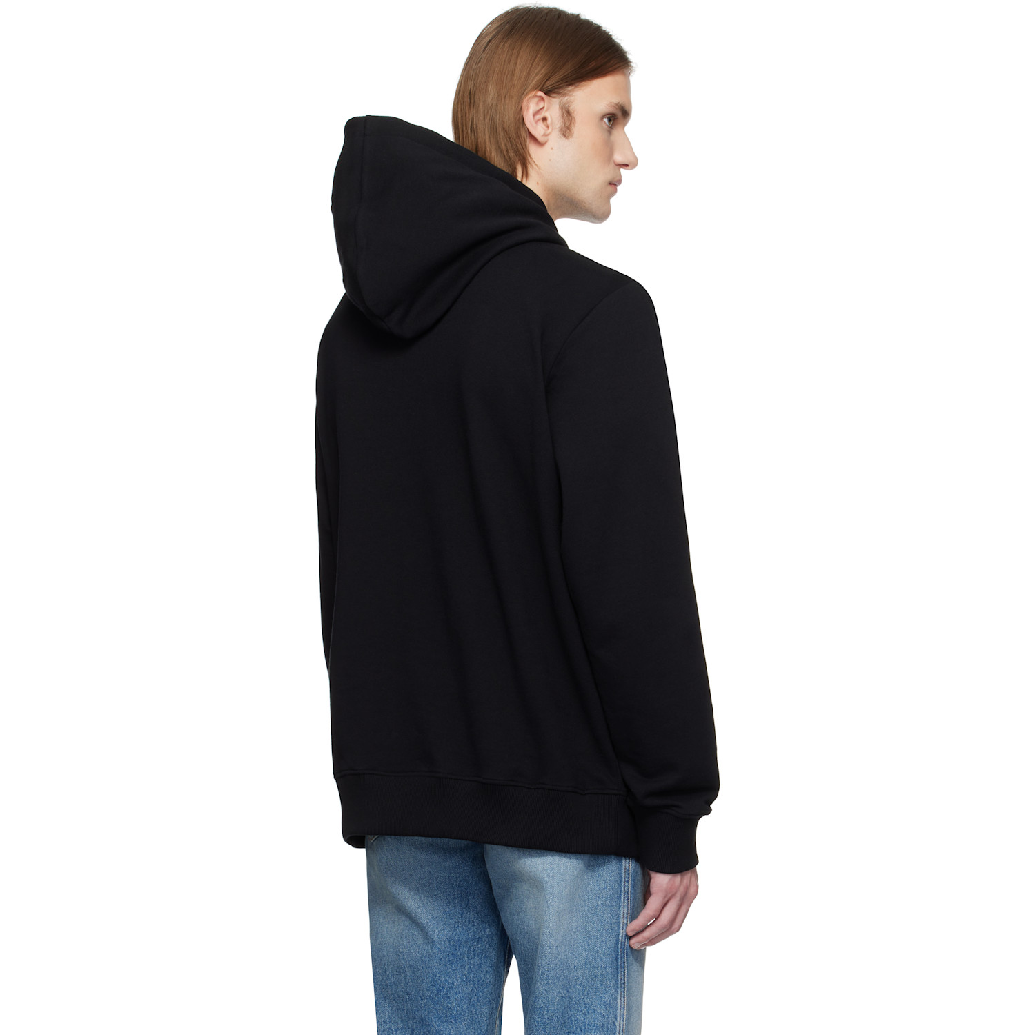  Balmain Black Printed 'balmain Universe' Logo & Planet Hoodie 