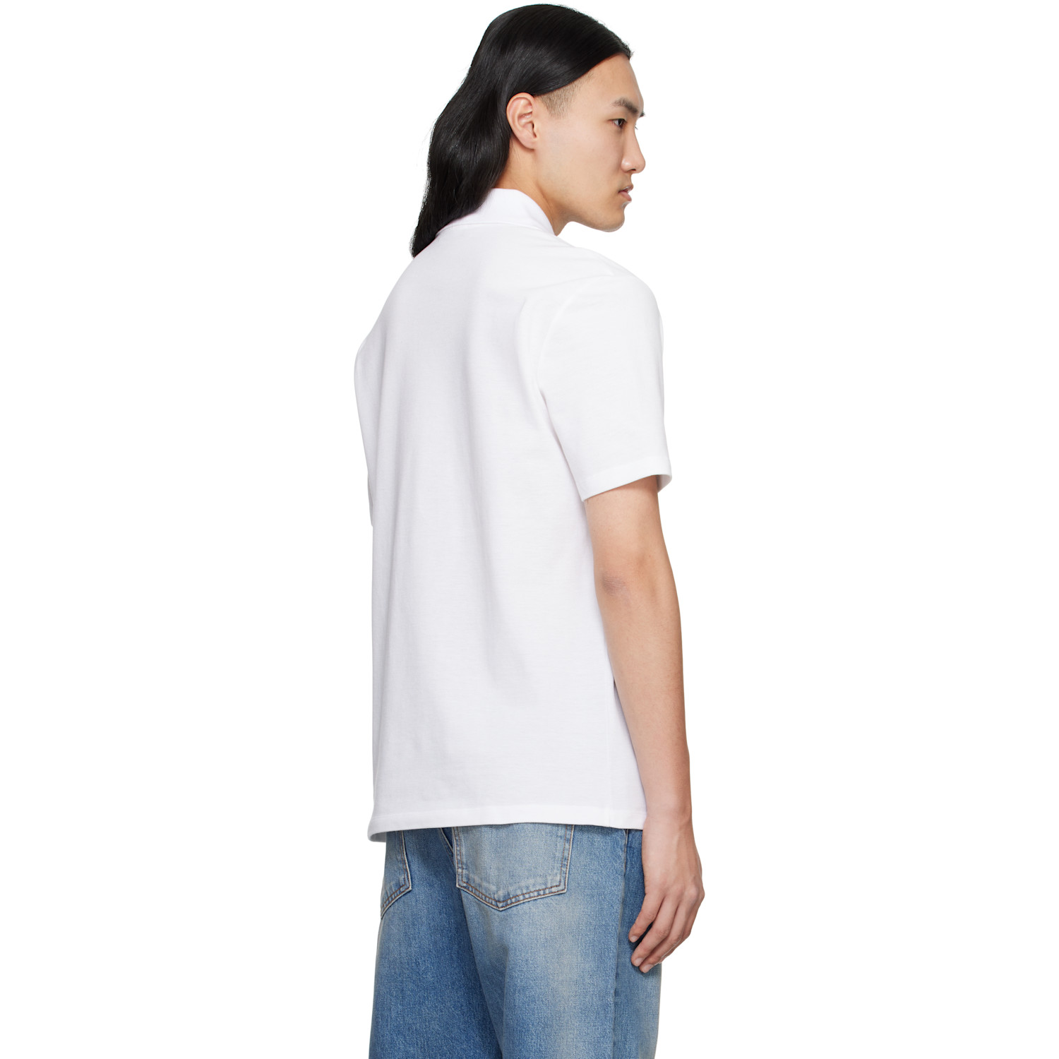  Balmain White Cotton Coin Print Polo 