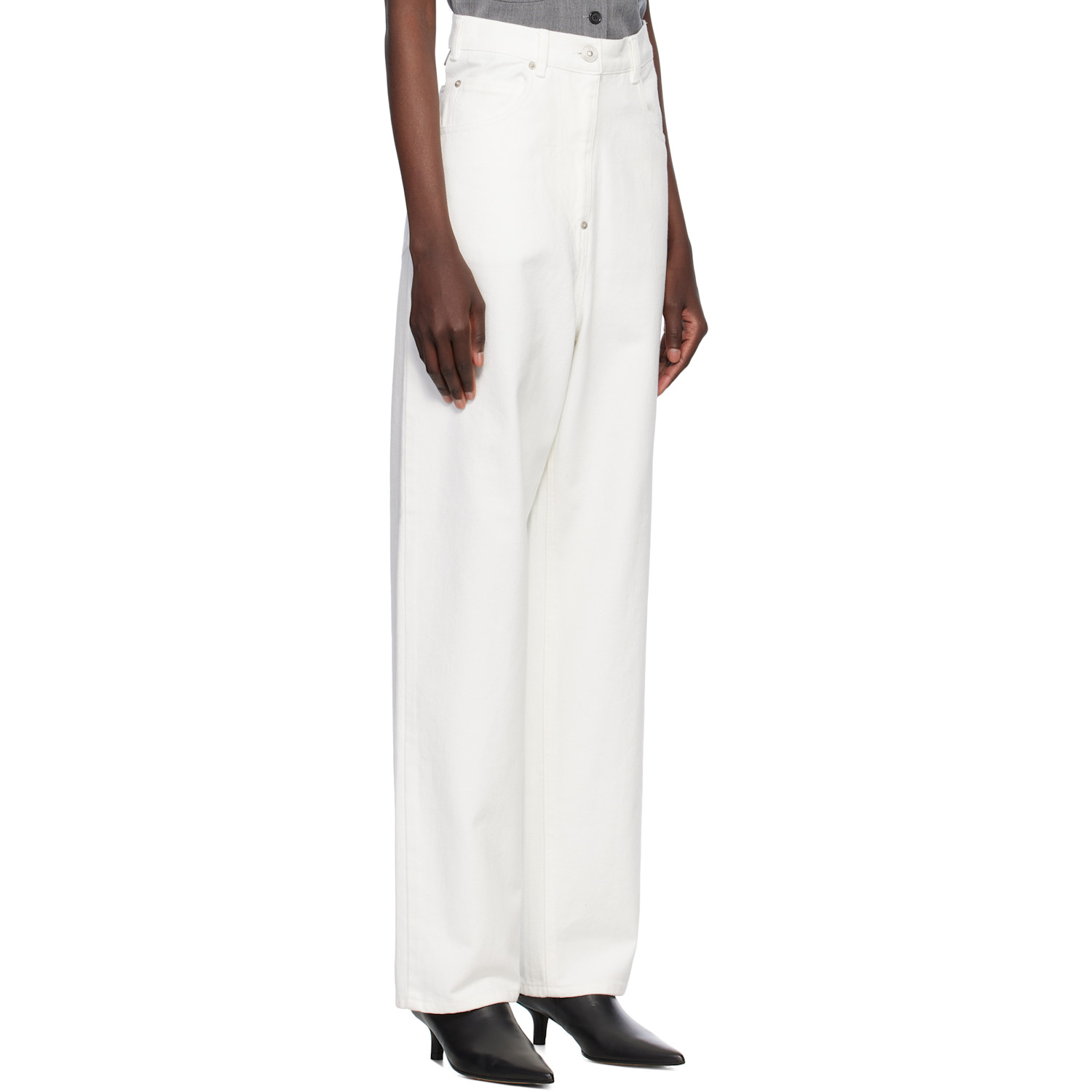 Pushbutton White Panty Cutout Jeans 