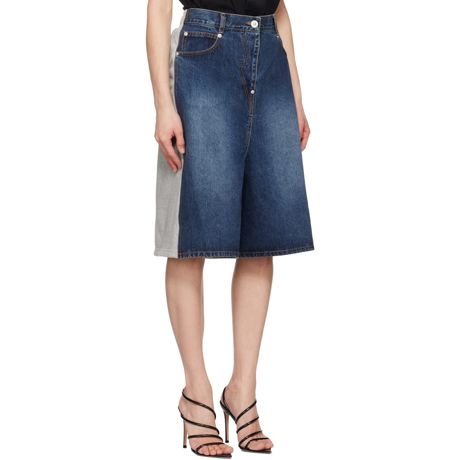  Pushbutton Blue Hybrid Regular Skort 