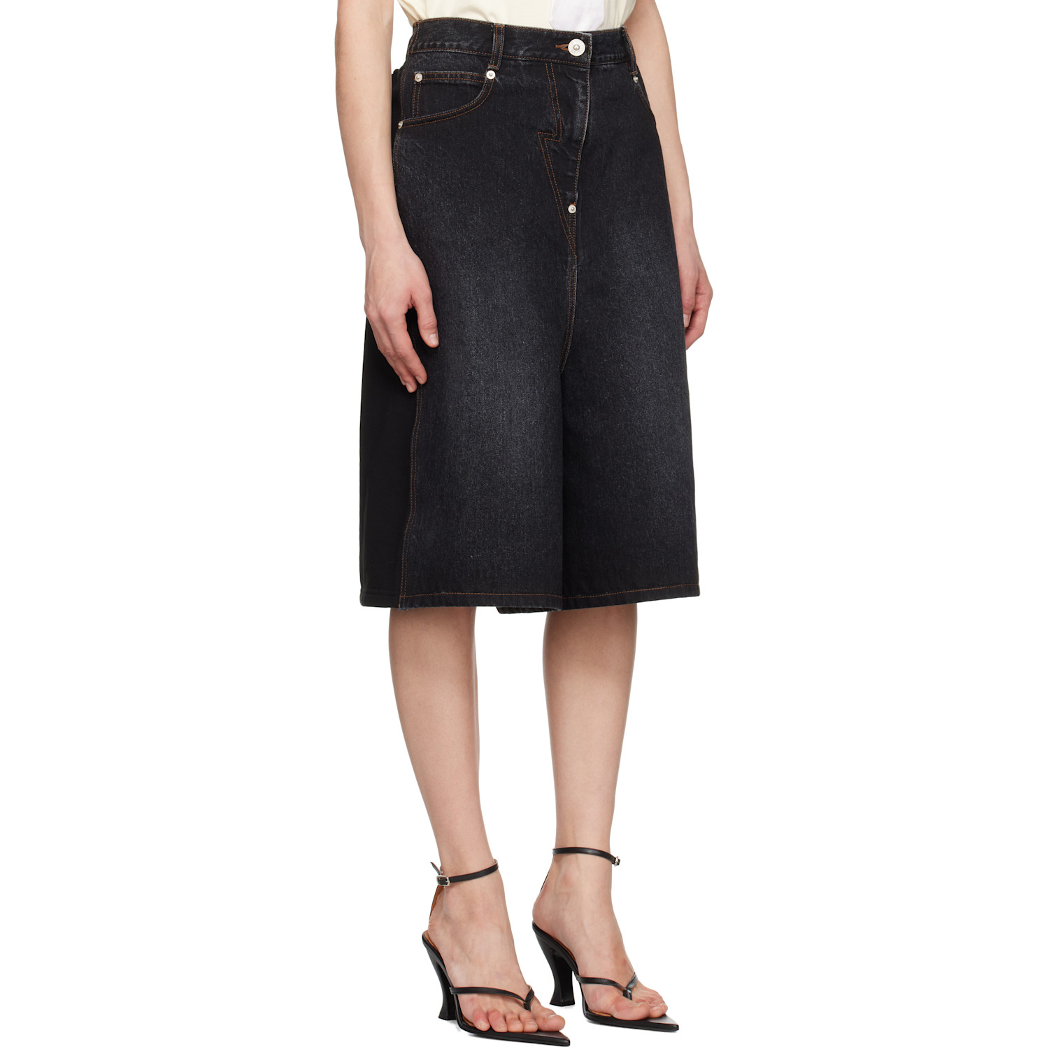  Pushbutton Black Hybrid Regular Skort 
