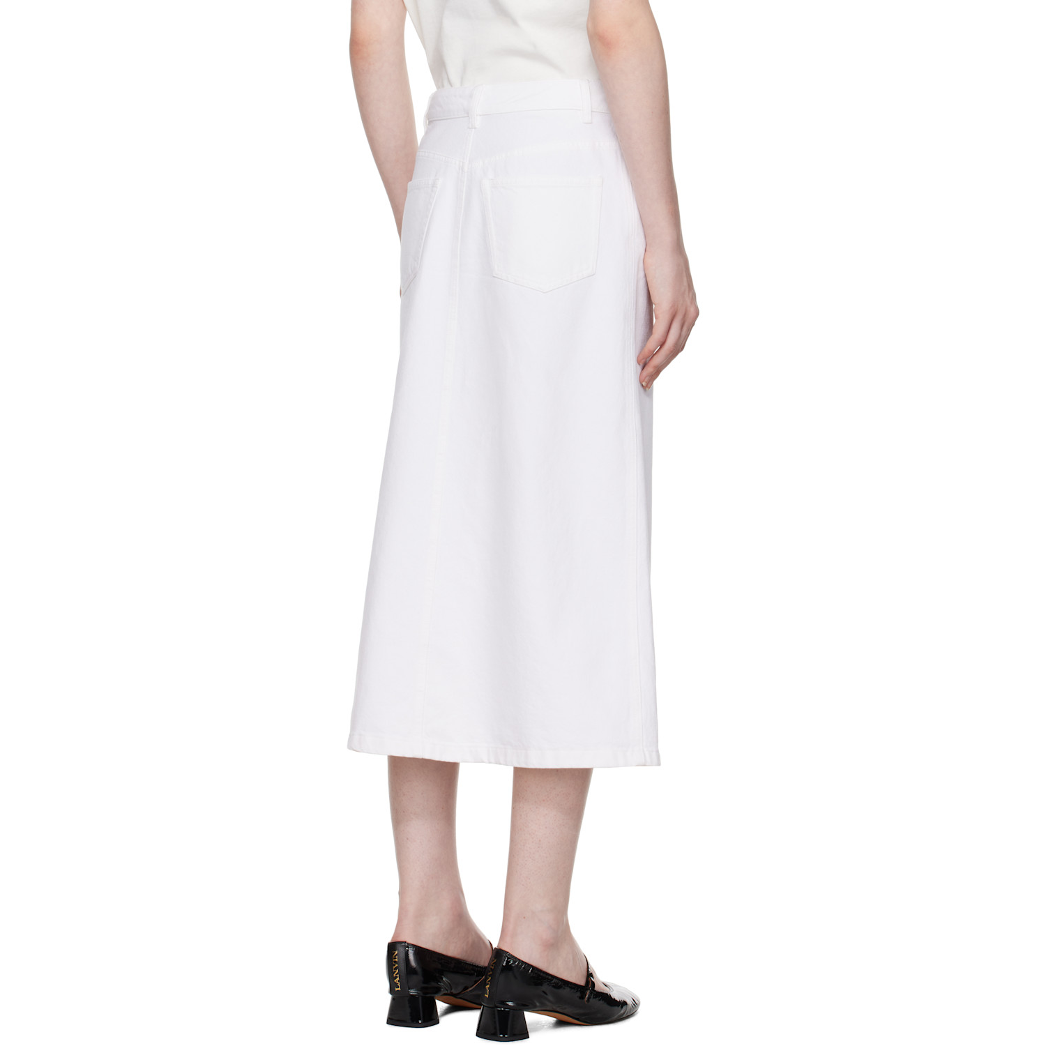  A.p.c. White Georgia Denim Midi Skirt 