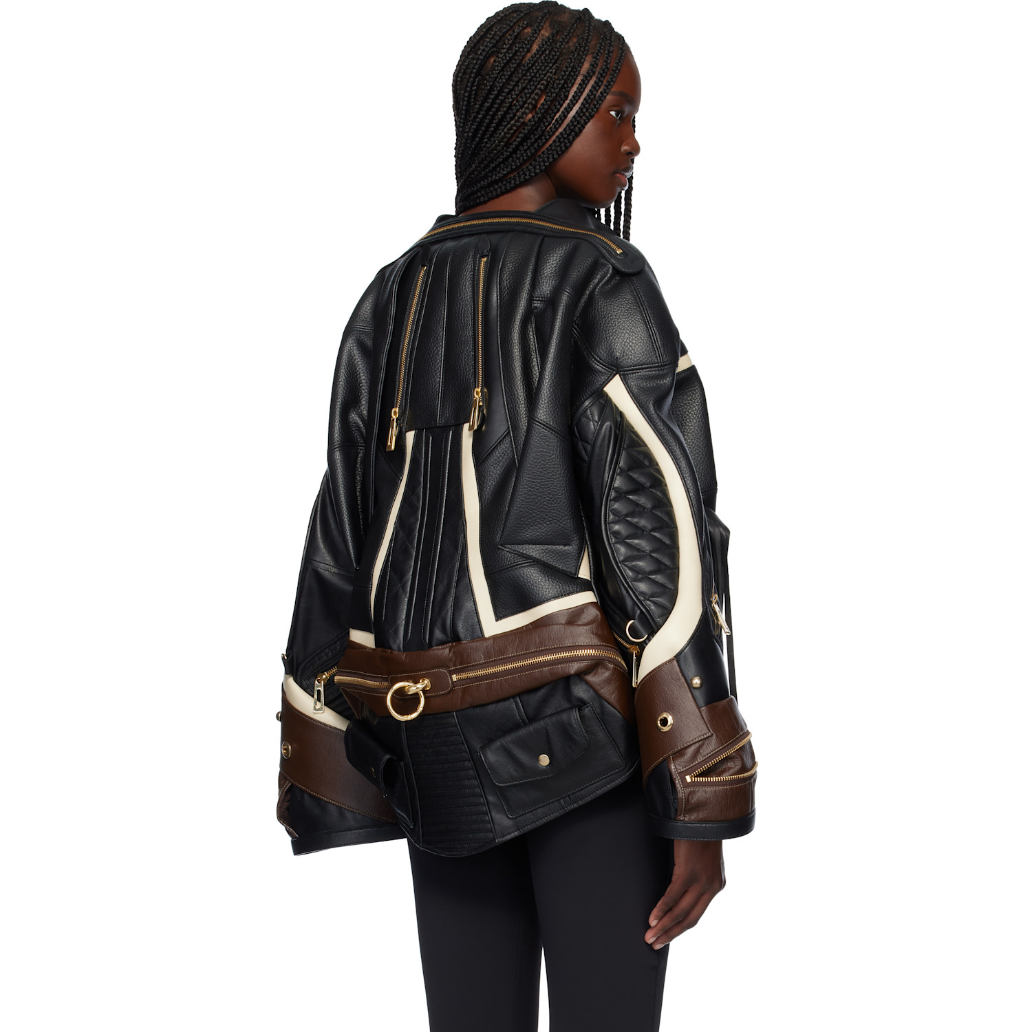  Junya Watanabe Black Komine Protector Faux-leather Jacket 
