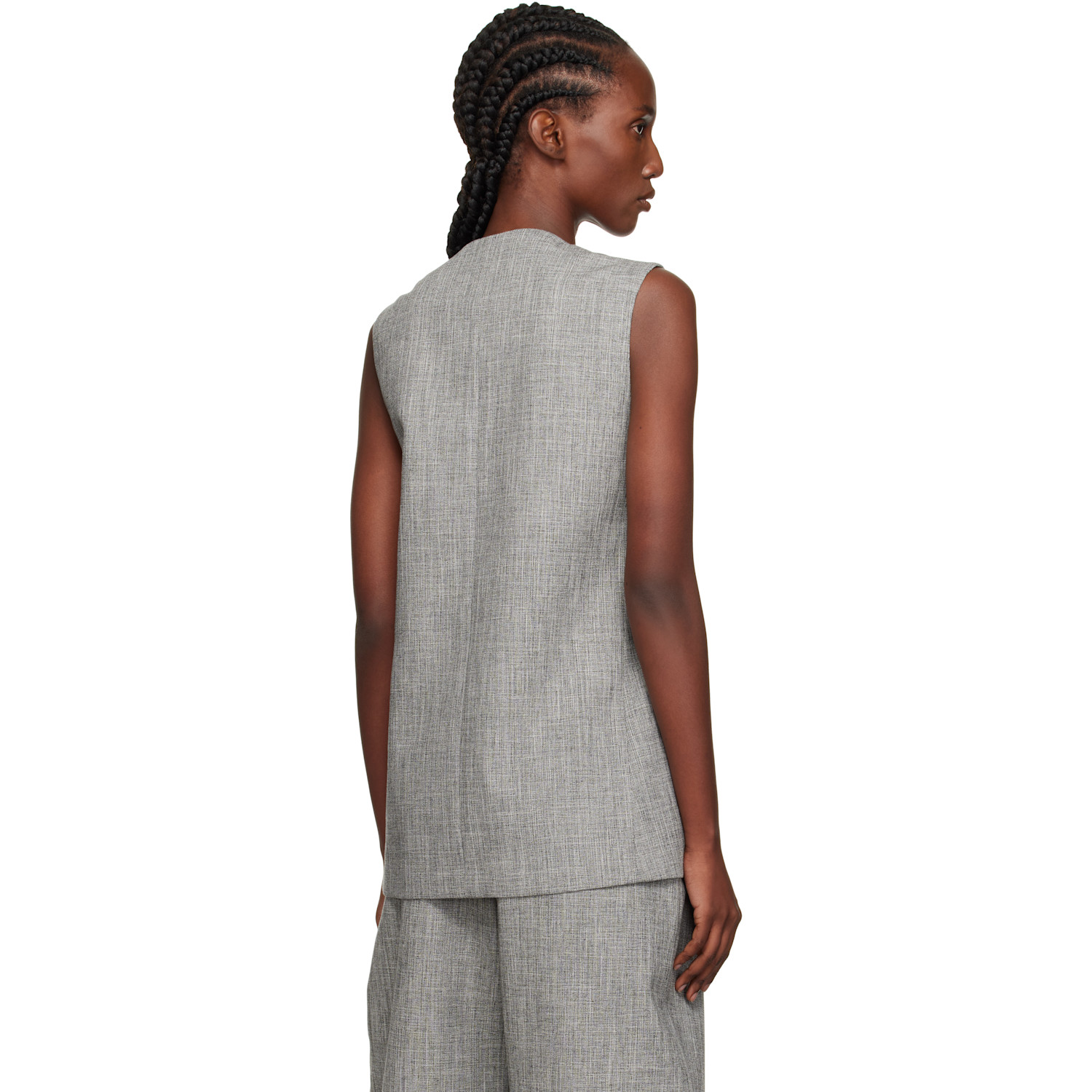  Lanvin Gray Button Vest 