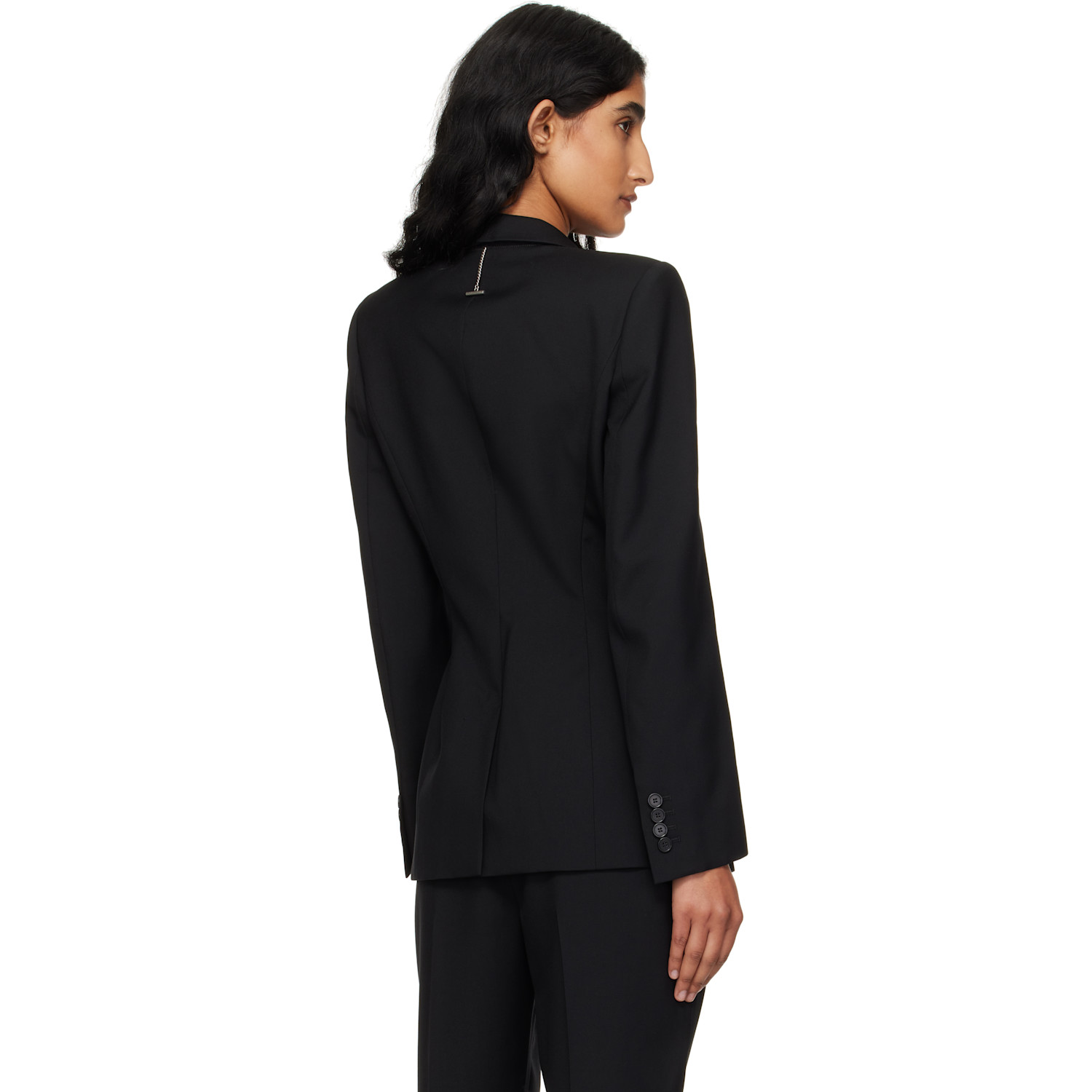  Mcqueen Black Twisted Lapel Blazer 