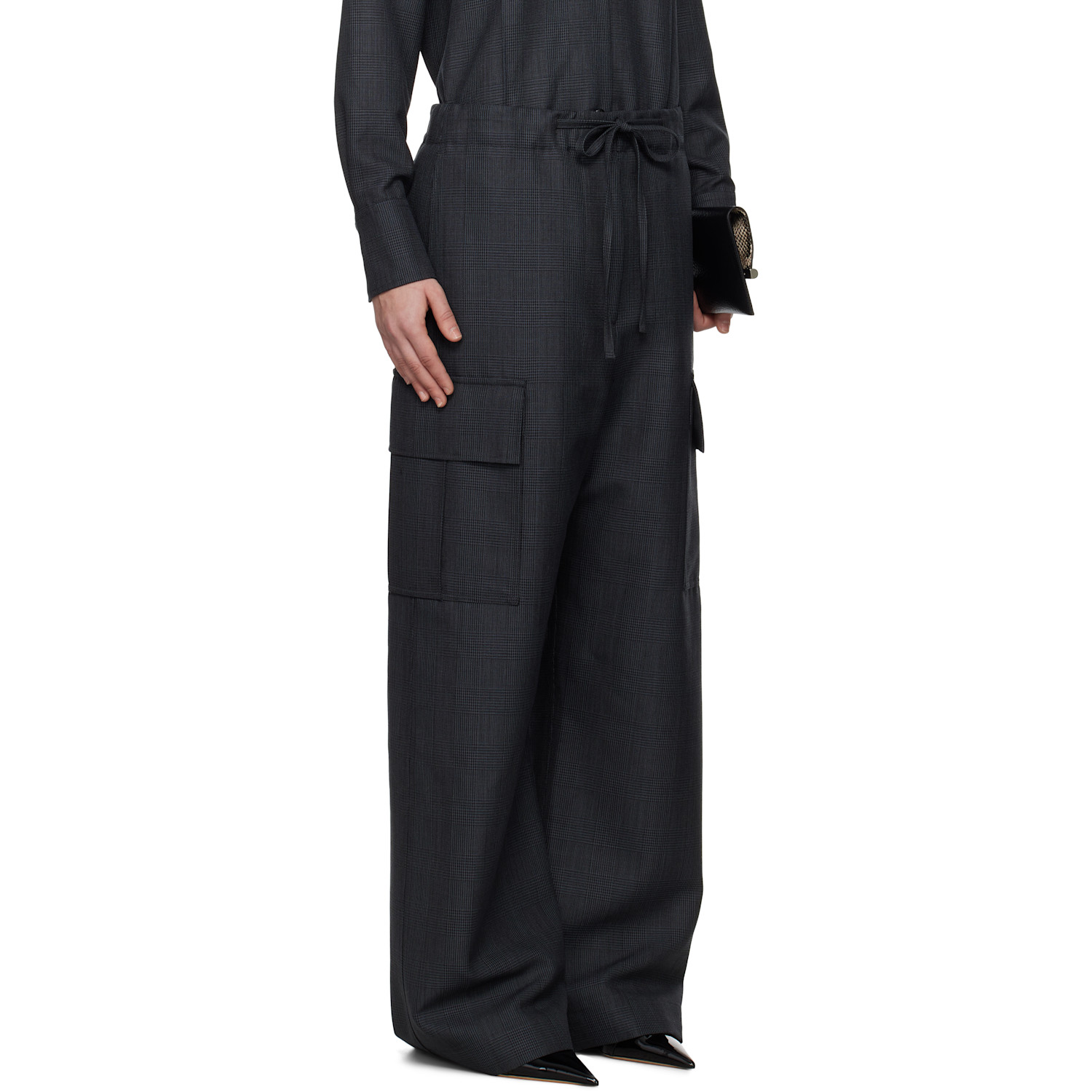  Mcqueen Gray Prince Of Wales Cargo Trousers 