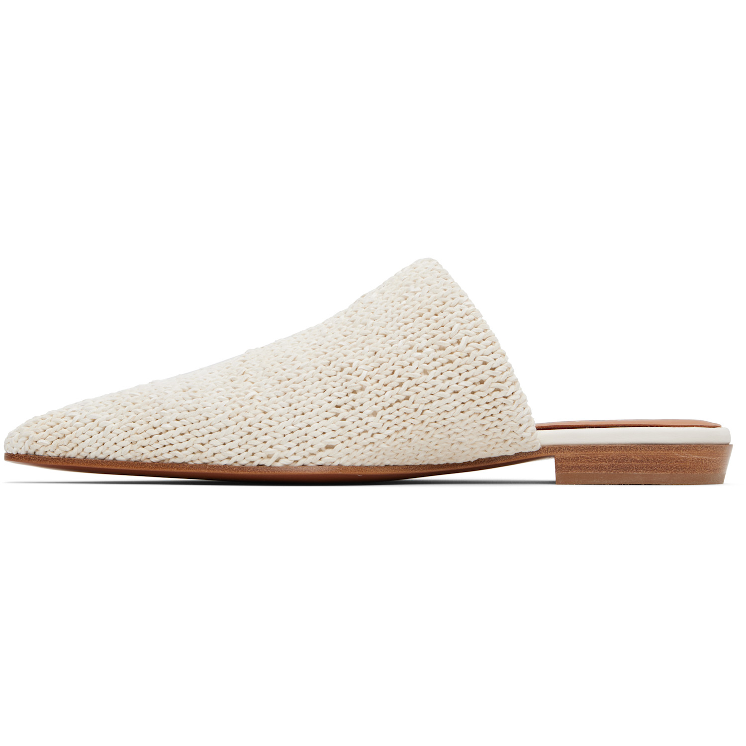  Mcqueen Off-white Birdee Leather Knit Mules 
