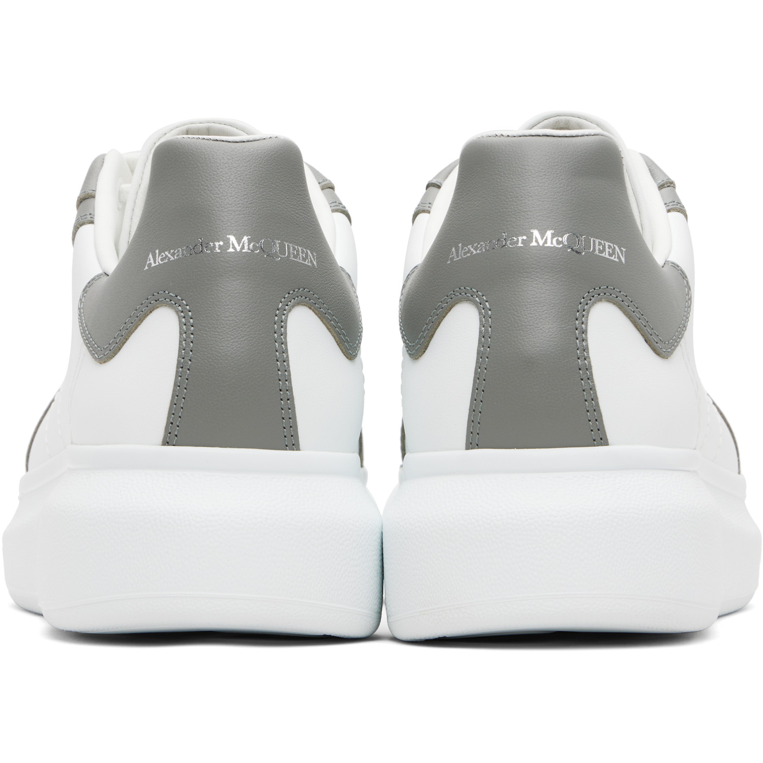  Mcqueen White & Gray Oversized Retro Sneakers 