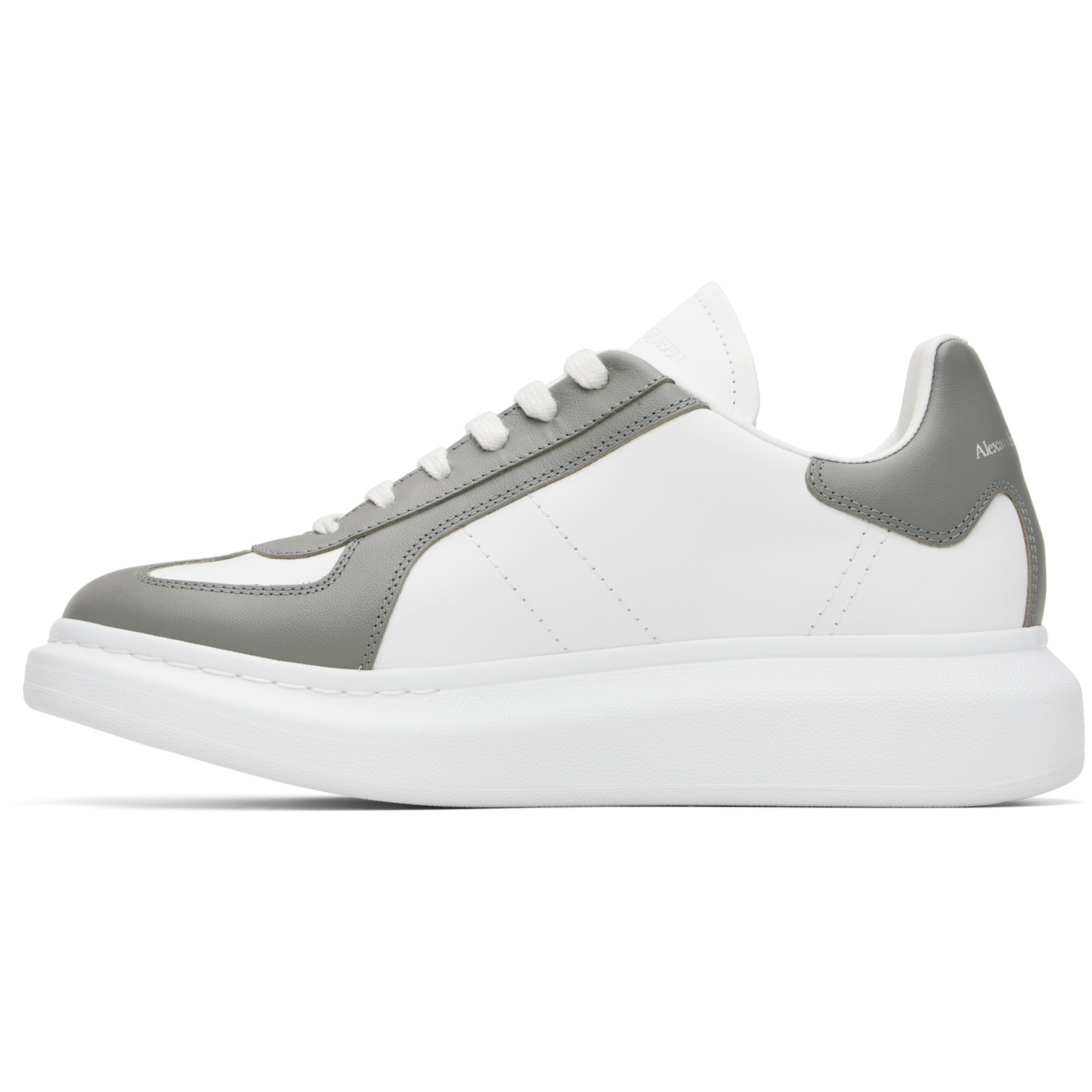  Mcqueen White & Gray Oversized Retro Sneakers 
