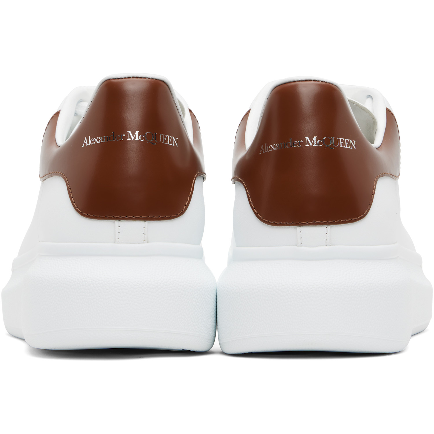  Mcqueen White & Brown Oversized Sneakers 