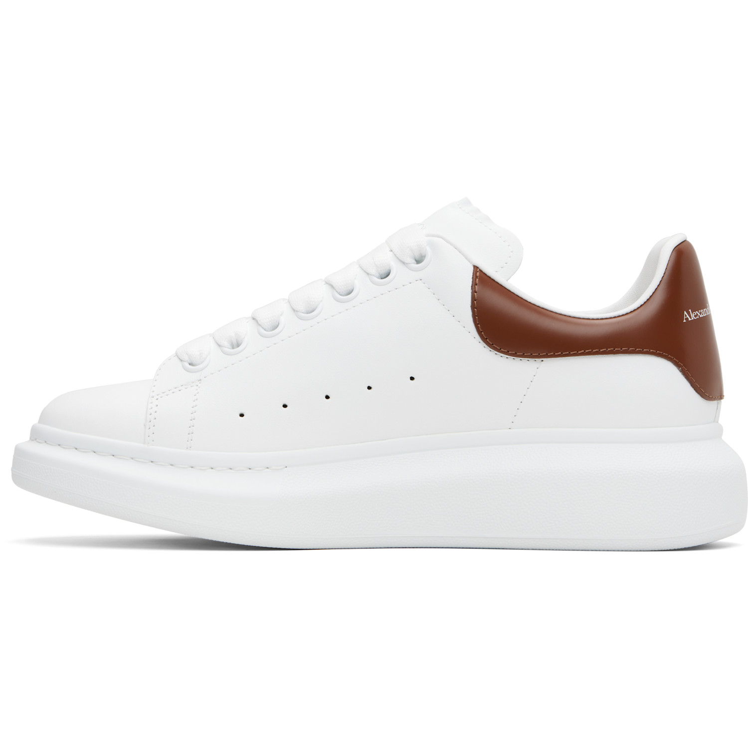  Mcqueen White & Brown Oversized Sneakers 