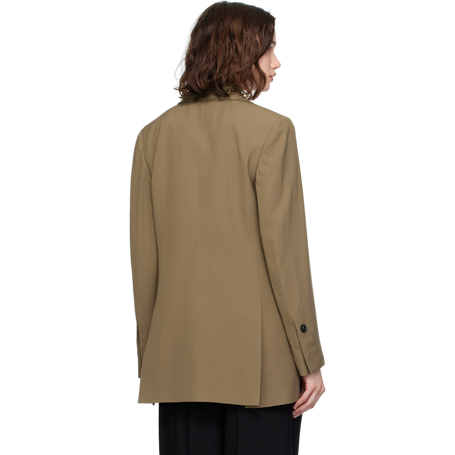  Ferragamo Khaki Single Breasted Blazer 