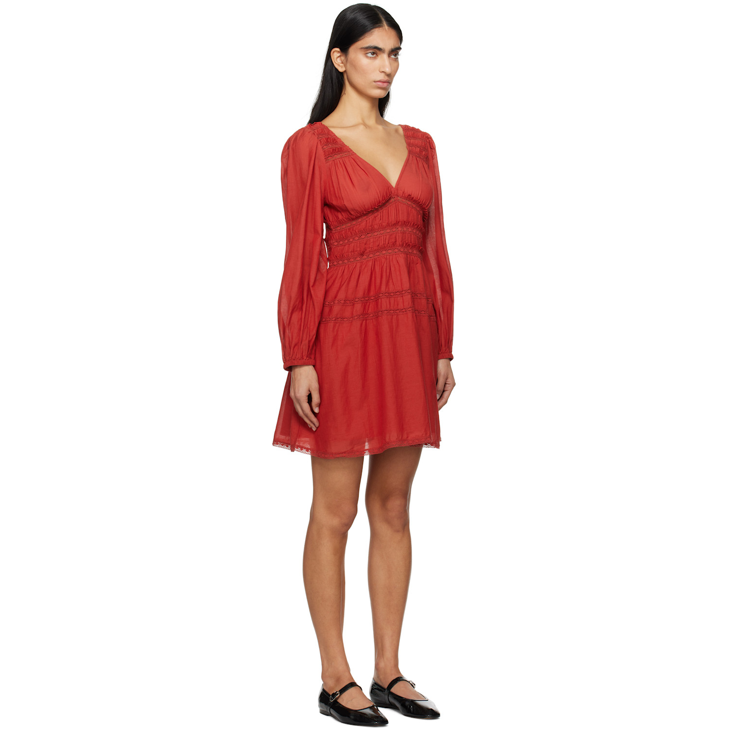  Sea Ny Red Nomi Solid Tunic Minidress 
