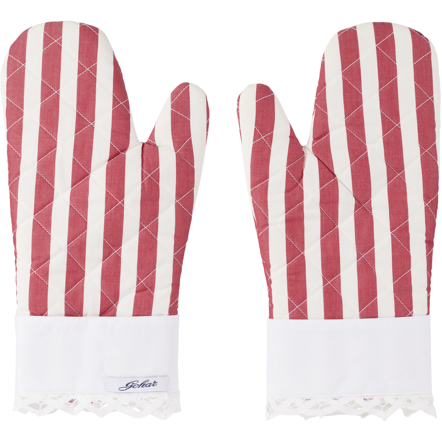  Gohar World Red & White Oven Mitts 