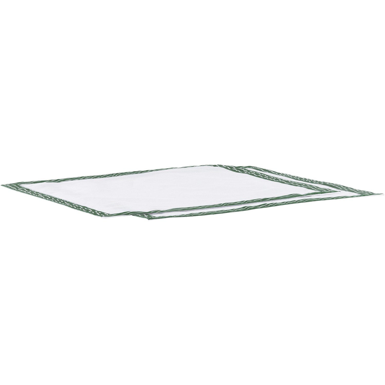  Gohar World Two-pack White & Green Dinner Napkins 