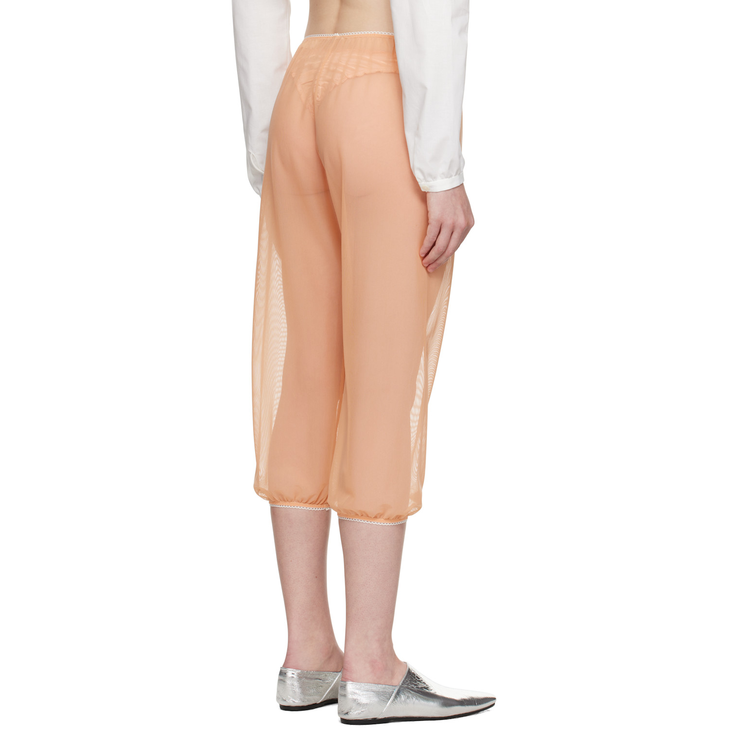  Colleen Allen Orange Stretch Tulle Sleep Capri Trousers 