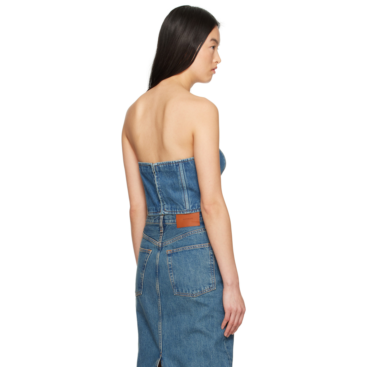 Wardrobe.nyc Blue Tube Denim Top 