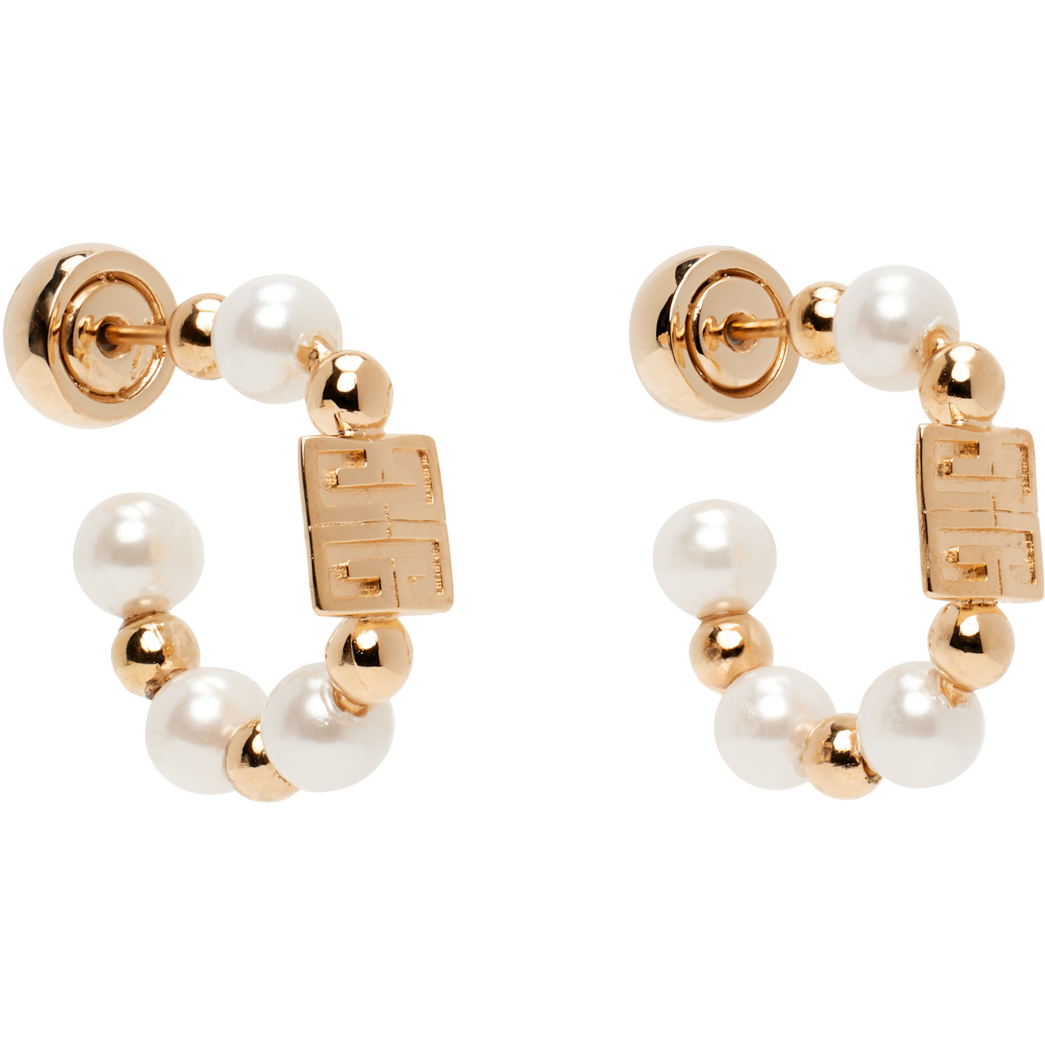  Givenchy Rose Gold & White 4g Earrings 