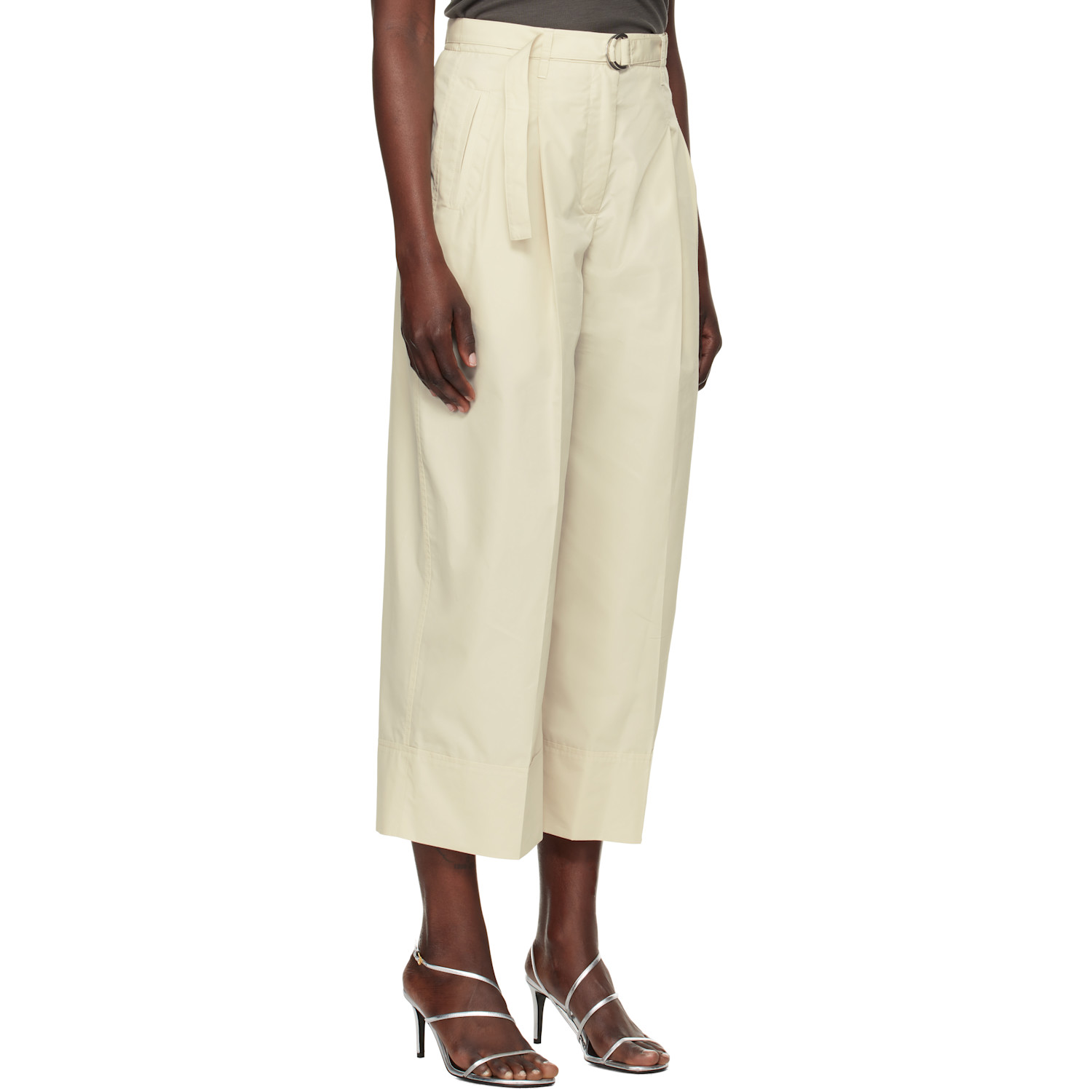  3.1 Phillip Lim Off-white Double Pleat Wide Cropped Trousers 