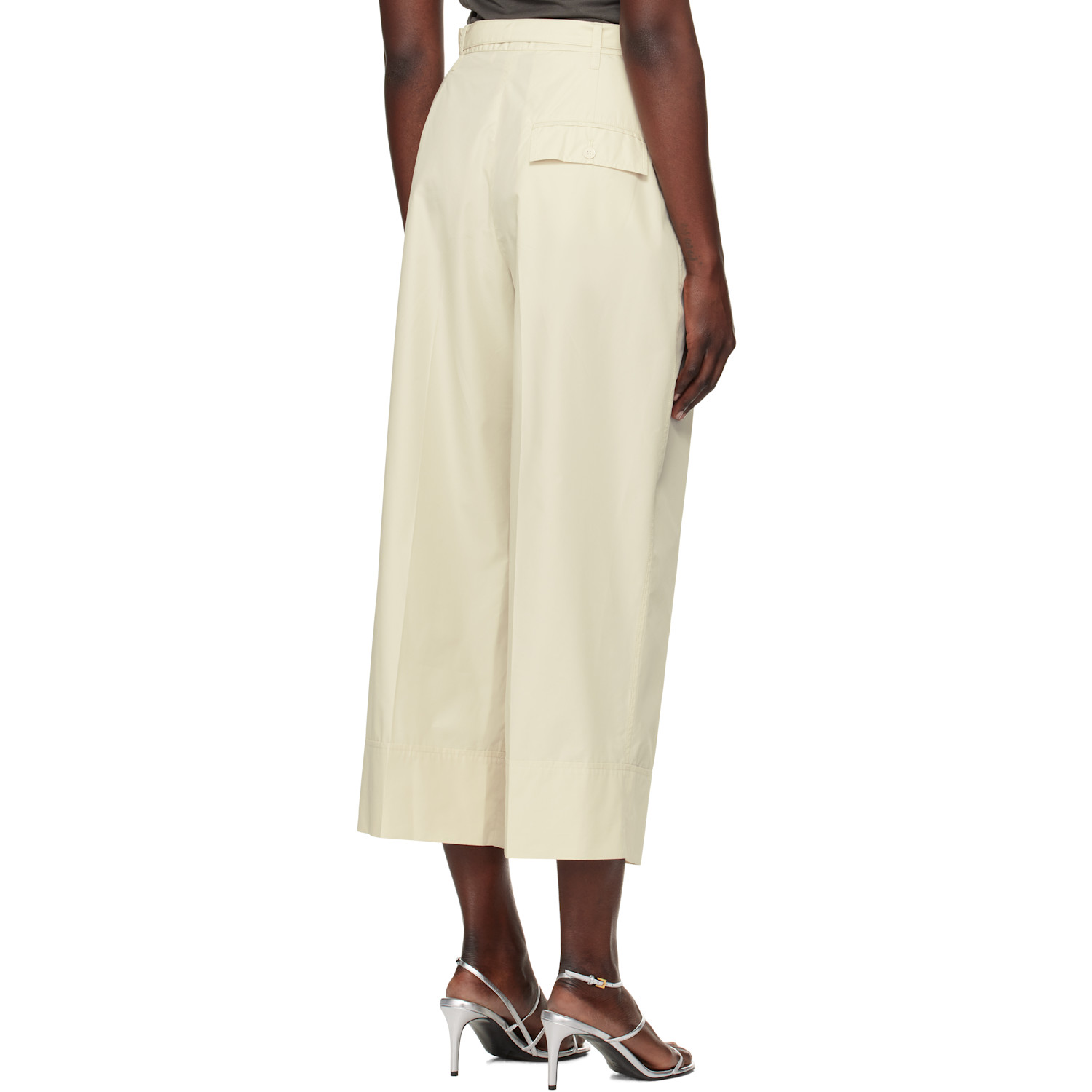  3.1 Phillip Lim Off-white Double Pleat Wide Cropped Trousers 