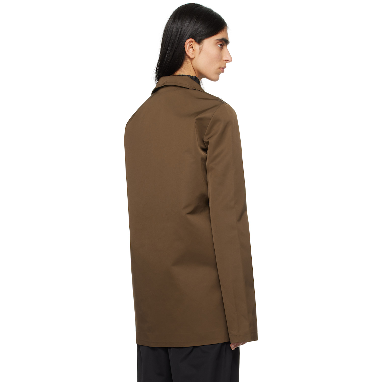  Lii Ssense Exclusive Brown Slim High Neck Jacket 