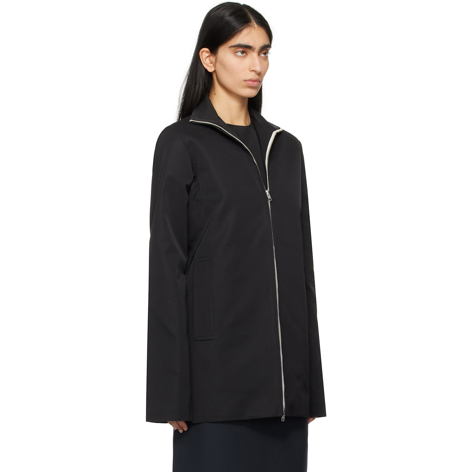  Lii Black Slim High Neck Jacket 