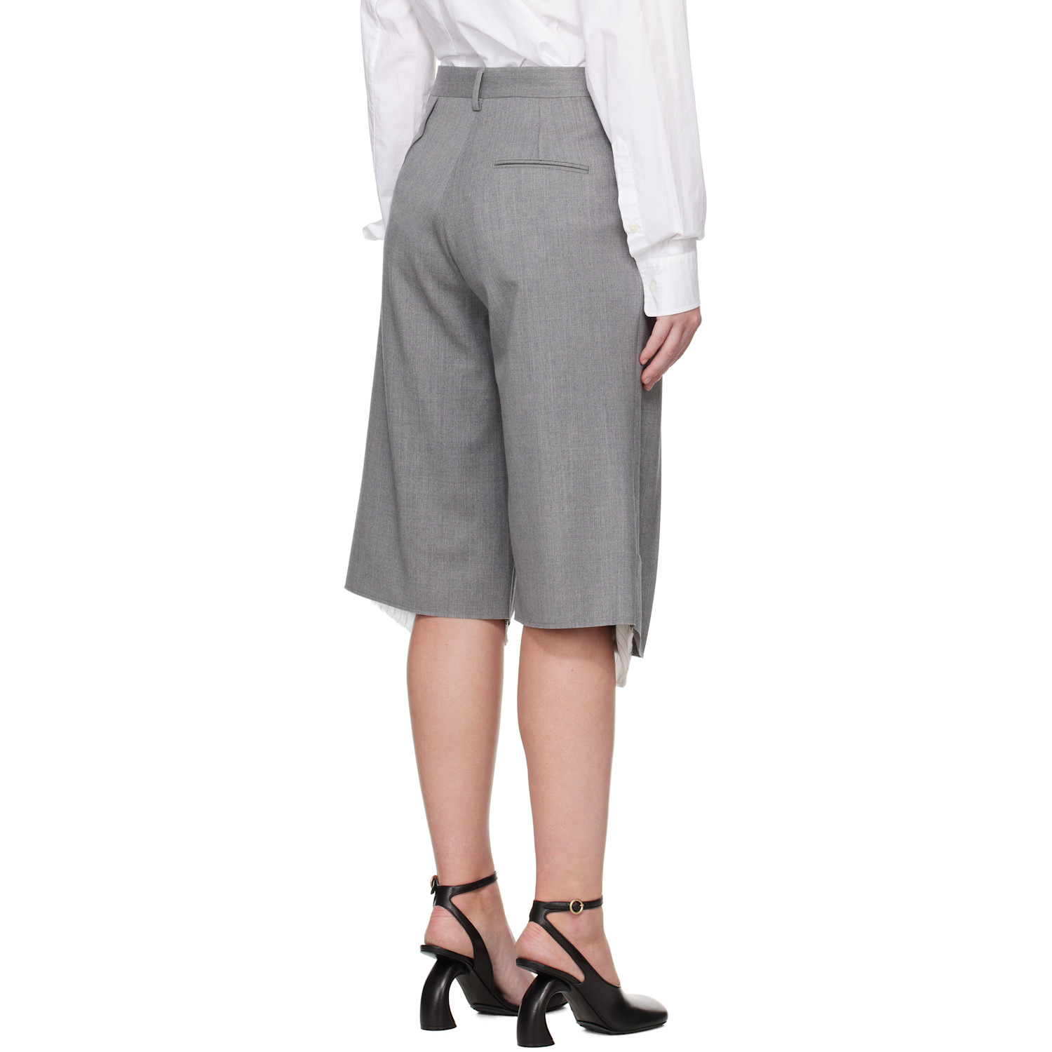  Alainpaul Gray Knee Tailored Shorts 
