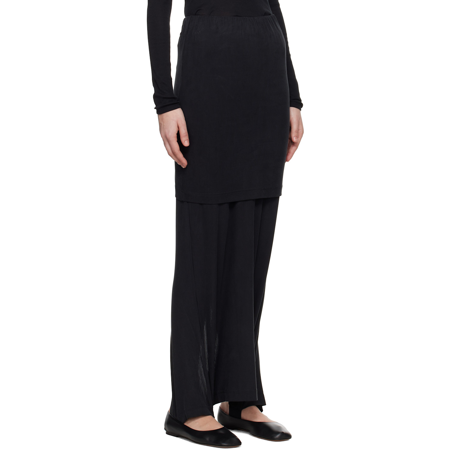  Alainpaul Black Fuseau Warm-up Maxi Skirt 