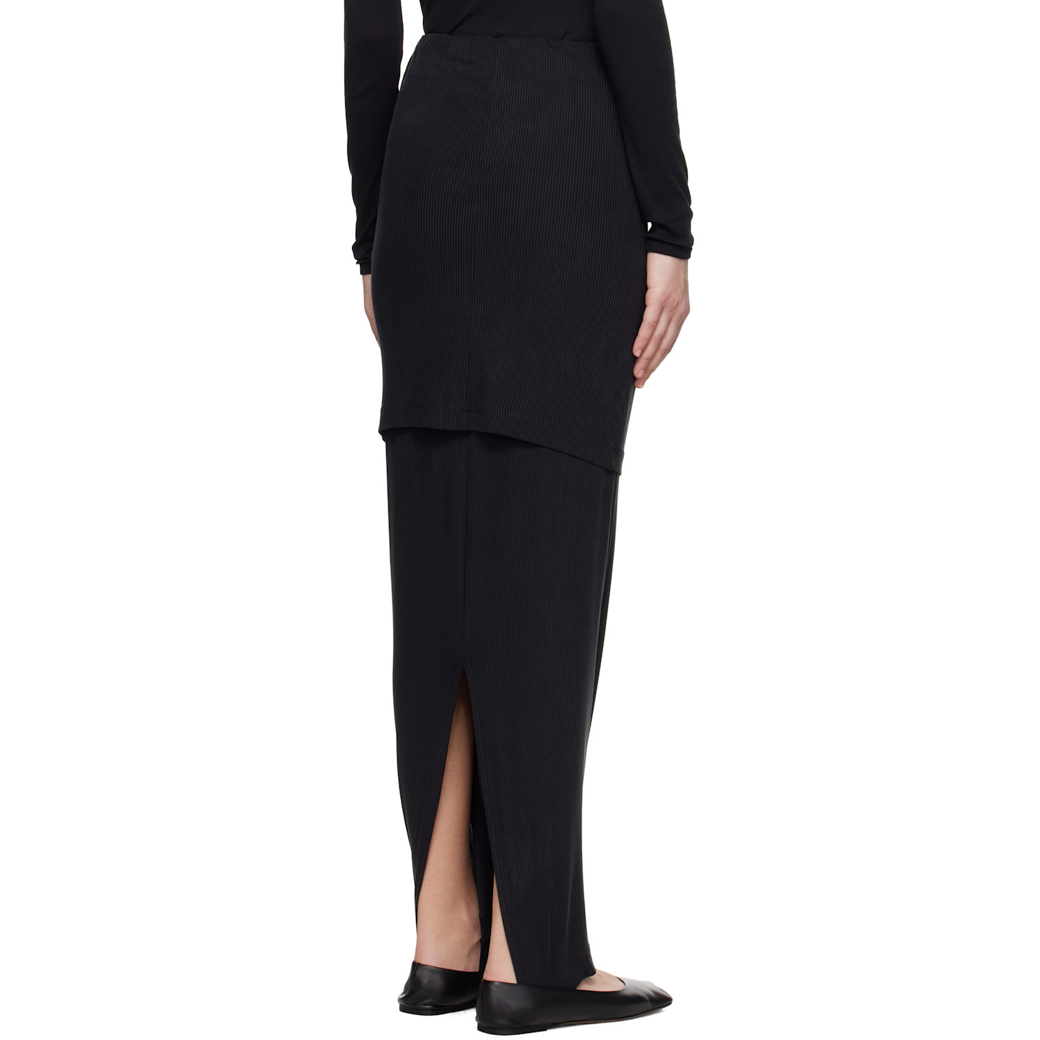  Alainpaul Black Fuseau Warm-up Maxi Skirt 