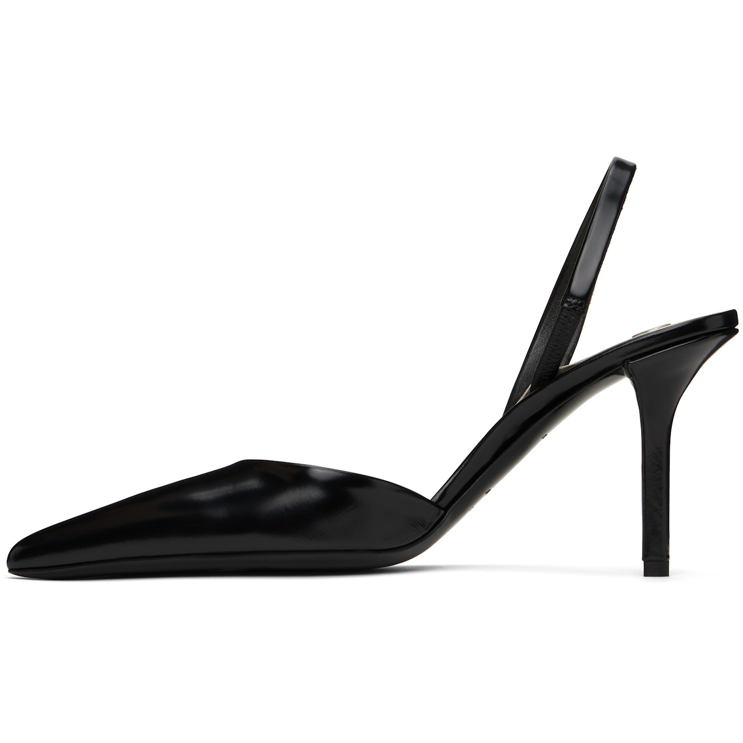  Proenza Schouler Black Slash Slingback Heels 