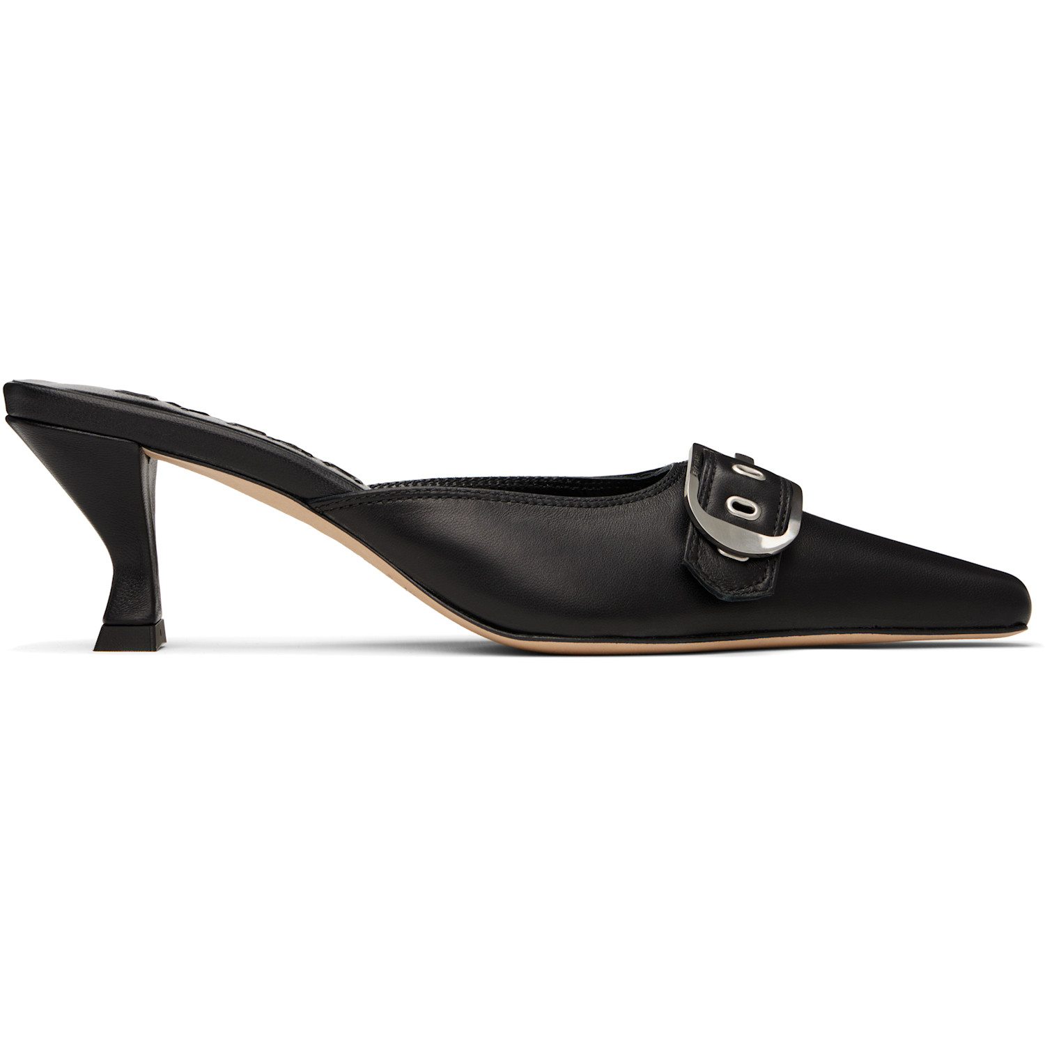 BY FAR Black Evelyn Mules